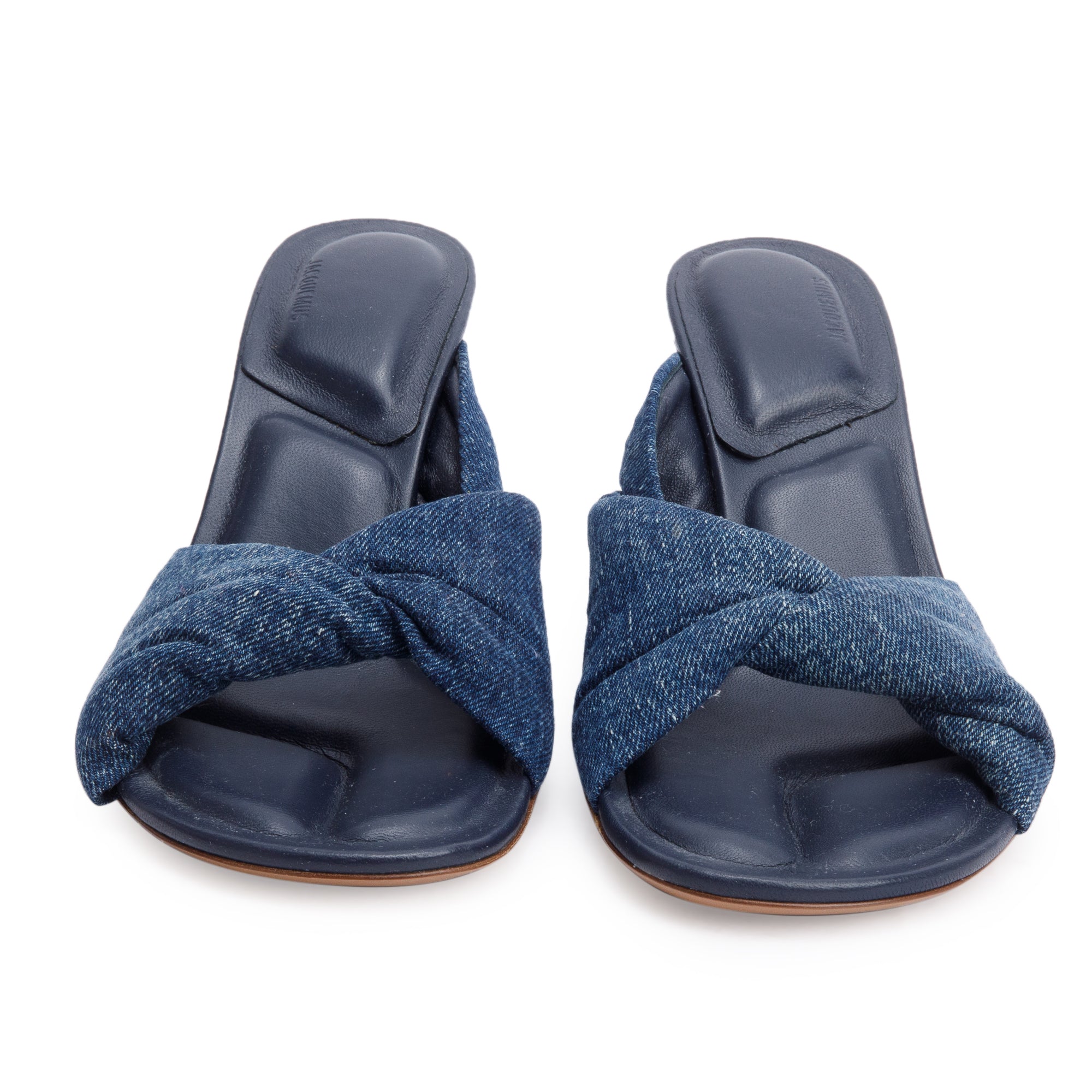 Jacquemus Blue Denim Les Mules Bagnu Heeled Slide Sandals, Size 36 w/ Box