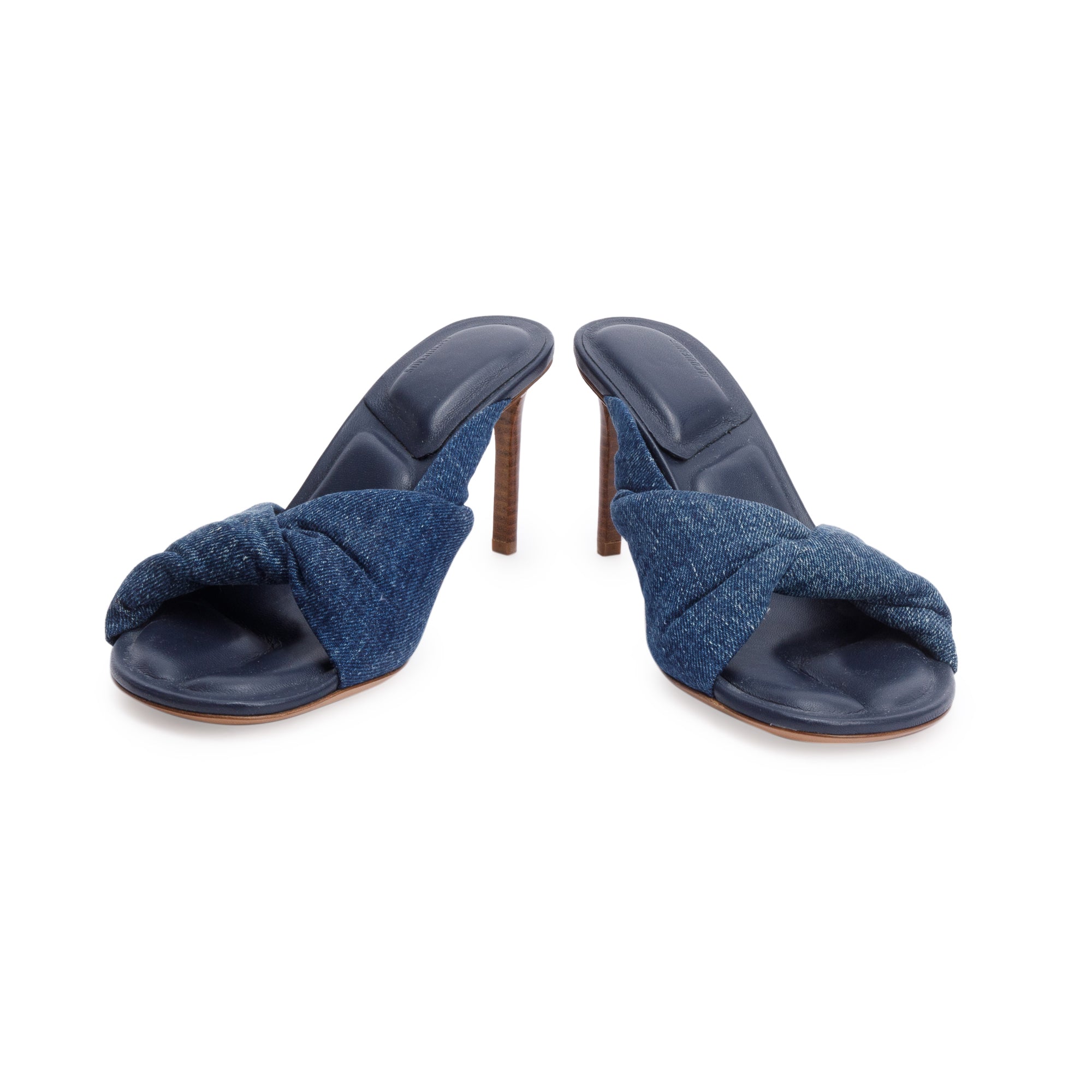 Jacquemus Blue Denim Les Mules Bagnu Heeled Slide Sandals, Size 36 w/ Box