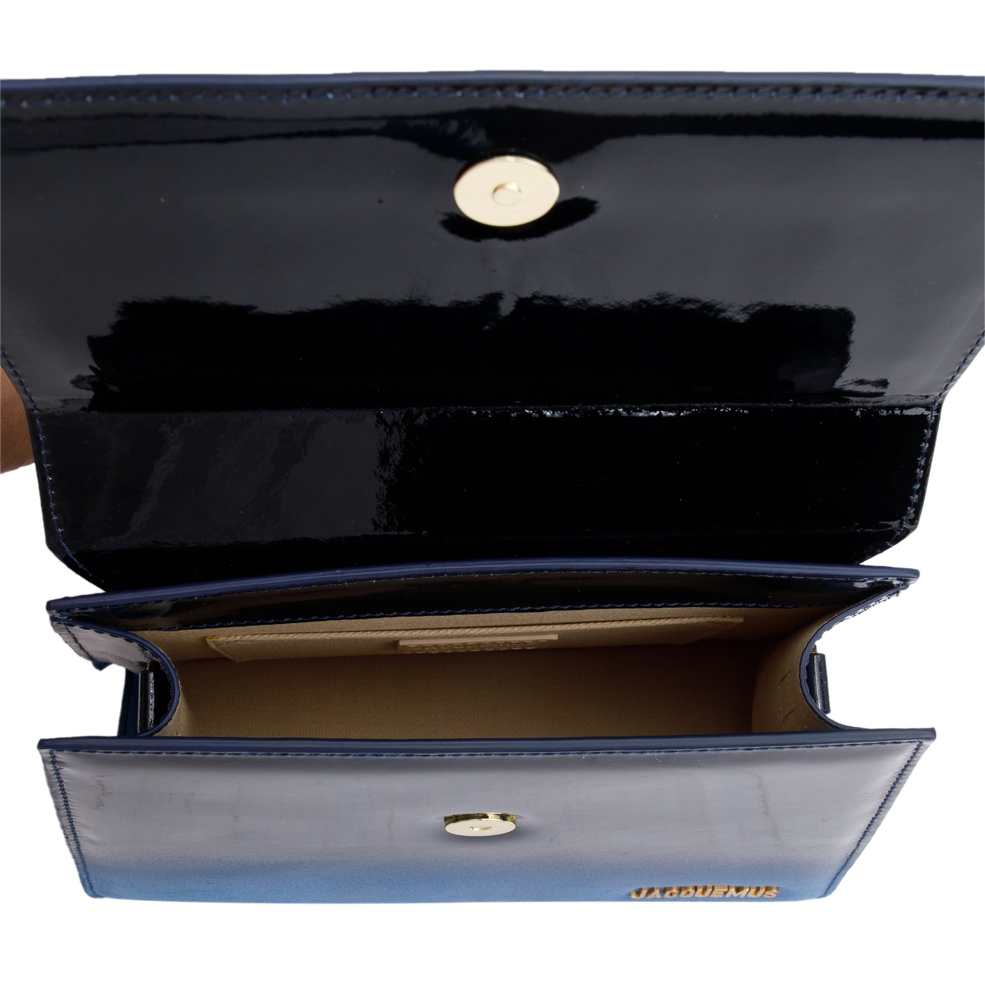 Jacquemus Blue Ombre Patent-Leather Le Grand Chiquito Moyen Bag