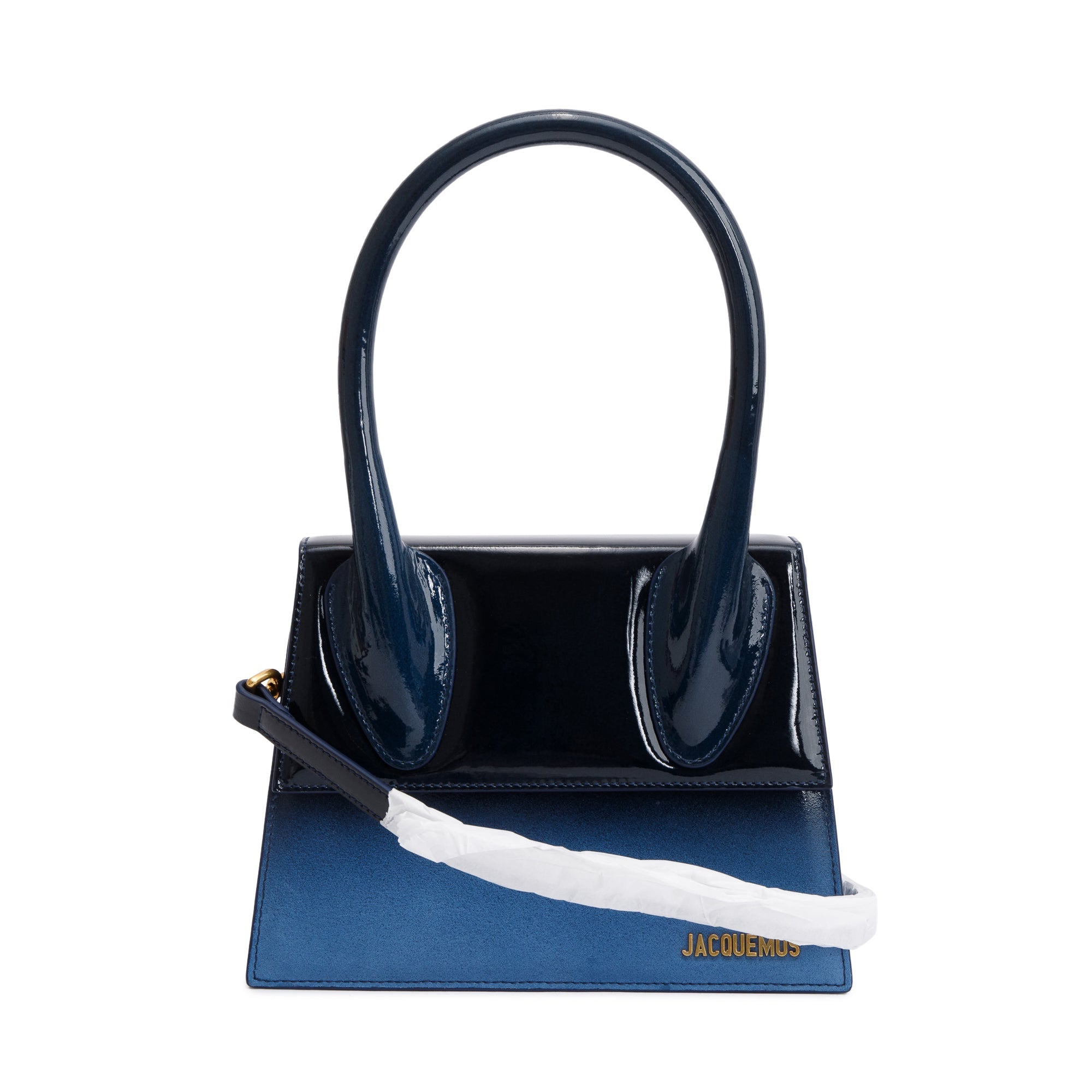Jacquemus Blue Ombre Patent-Leather Le Grand Chiquito Moyen Bag