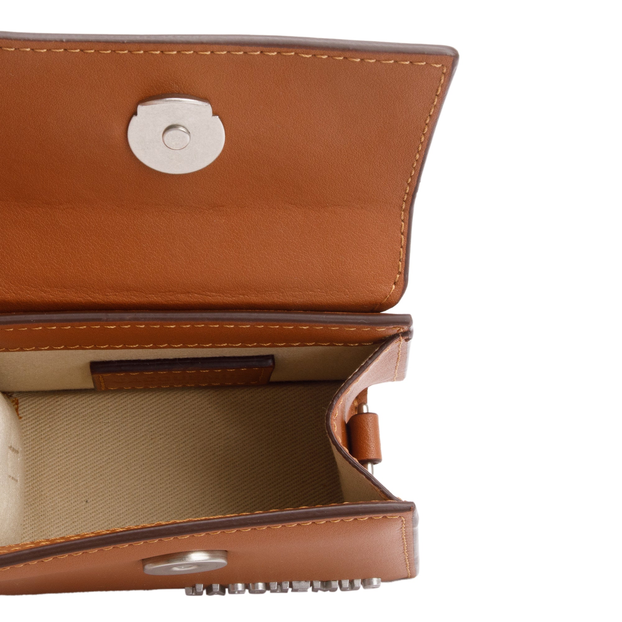 Jacquemus Brown Calfskin Leather Mini Homme Le Chiquito Bag w/ Strap