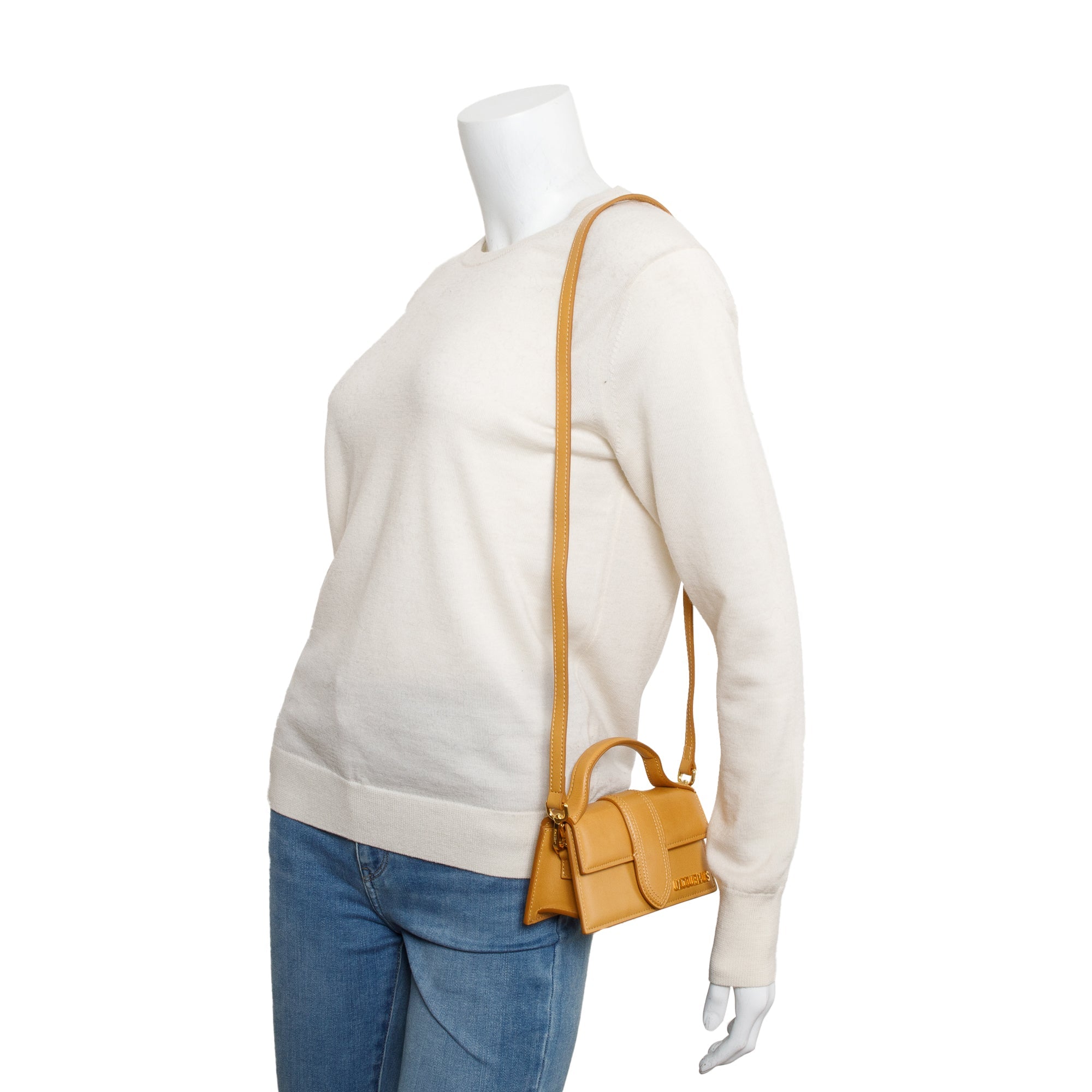 Jacquemus Brown Leather Le Bambino Bag w/ Strap