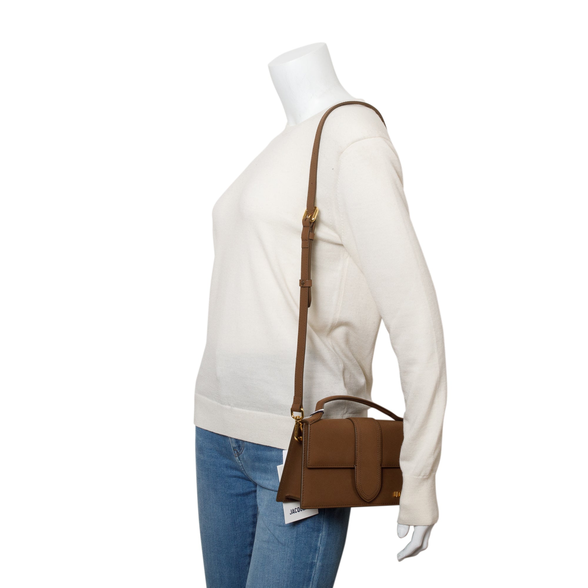 Jacquemus Brown Leather Le Grand Bambino Bag w/ Strap