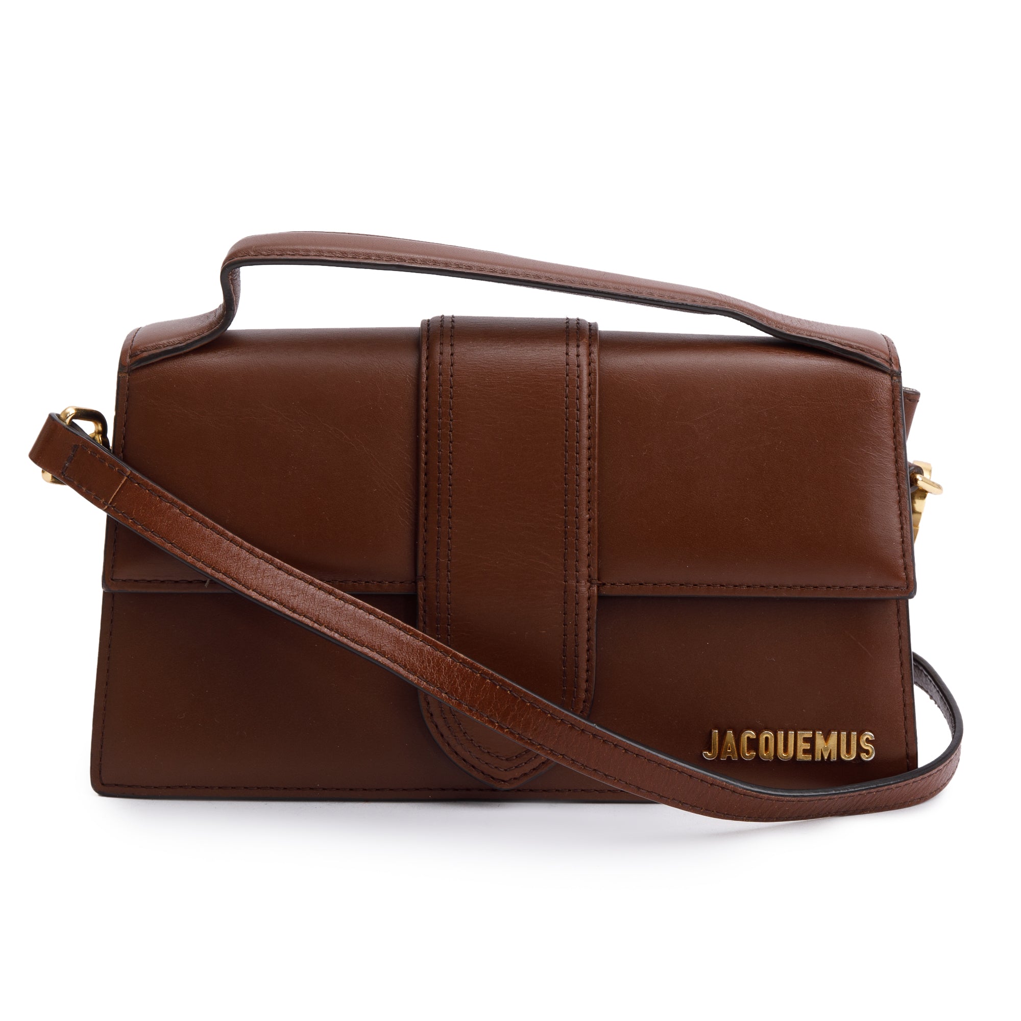 Jacquemus Brown Leather Le Grand Bambino Bag w/ Strap