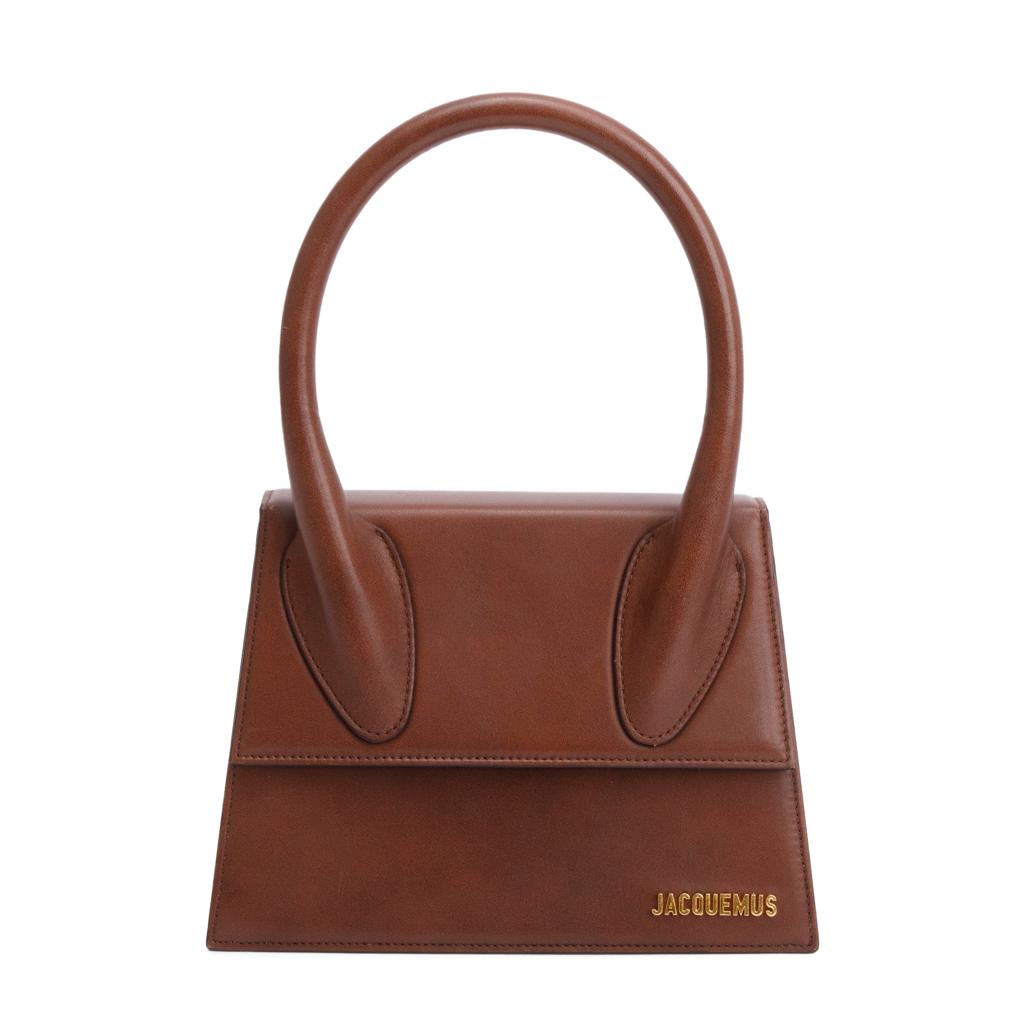 Jacquemus Brown Leather Le Grand Chiquito Moyen Bag w/ Strap
