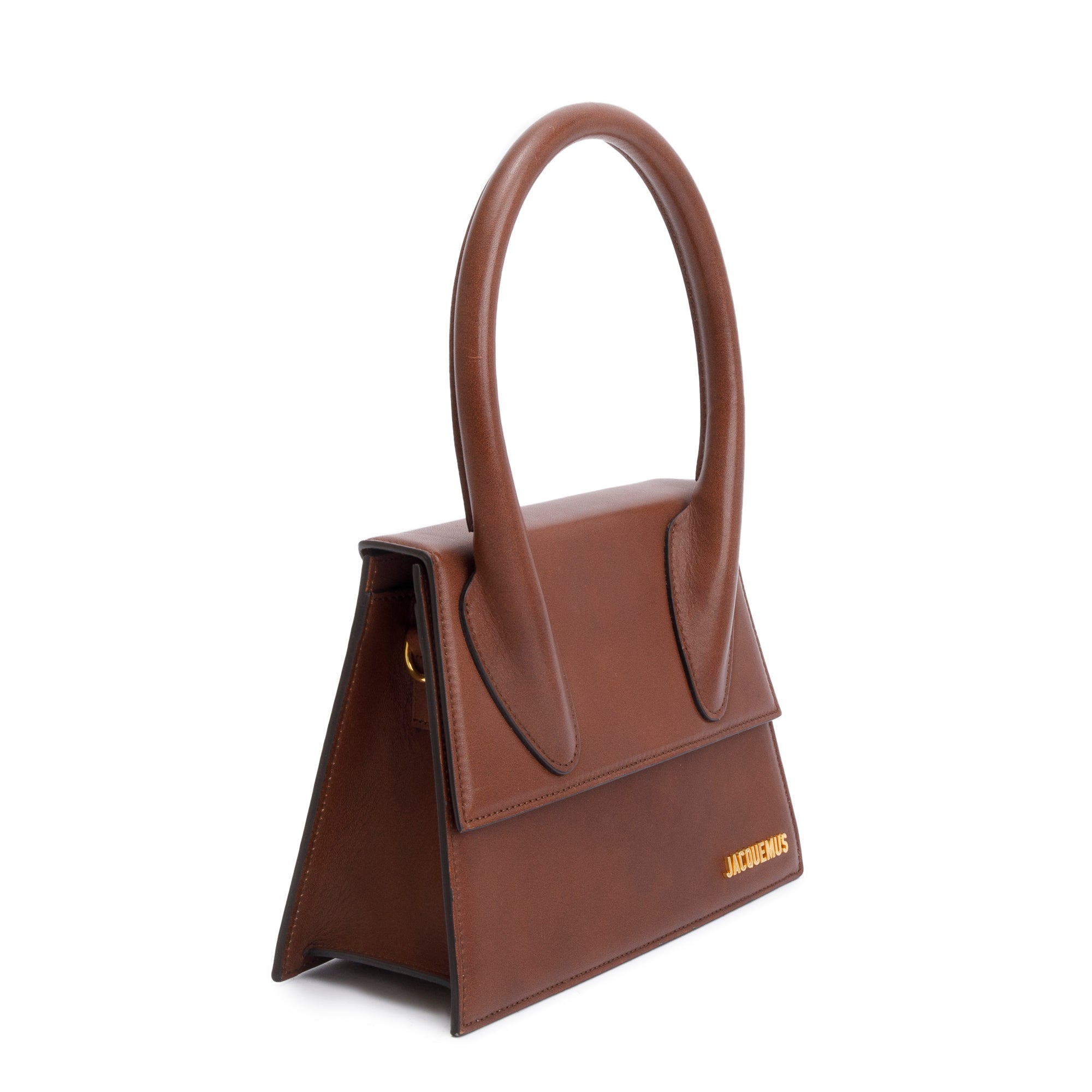 Jacquemus Brown Leather Le Grand Chiquito Moyen Bag w/ Strap