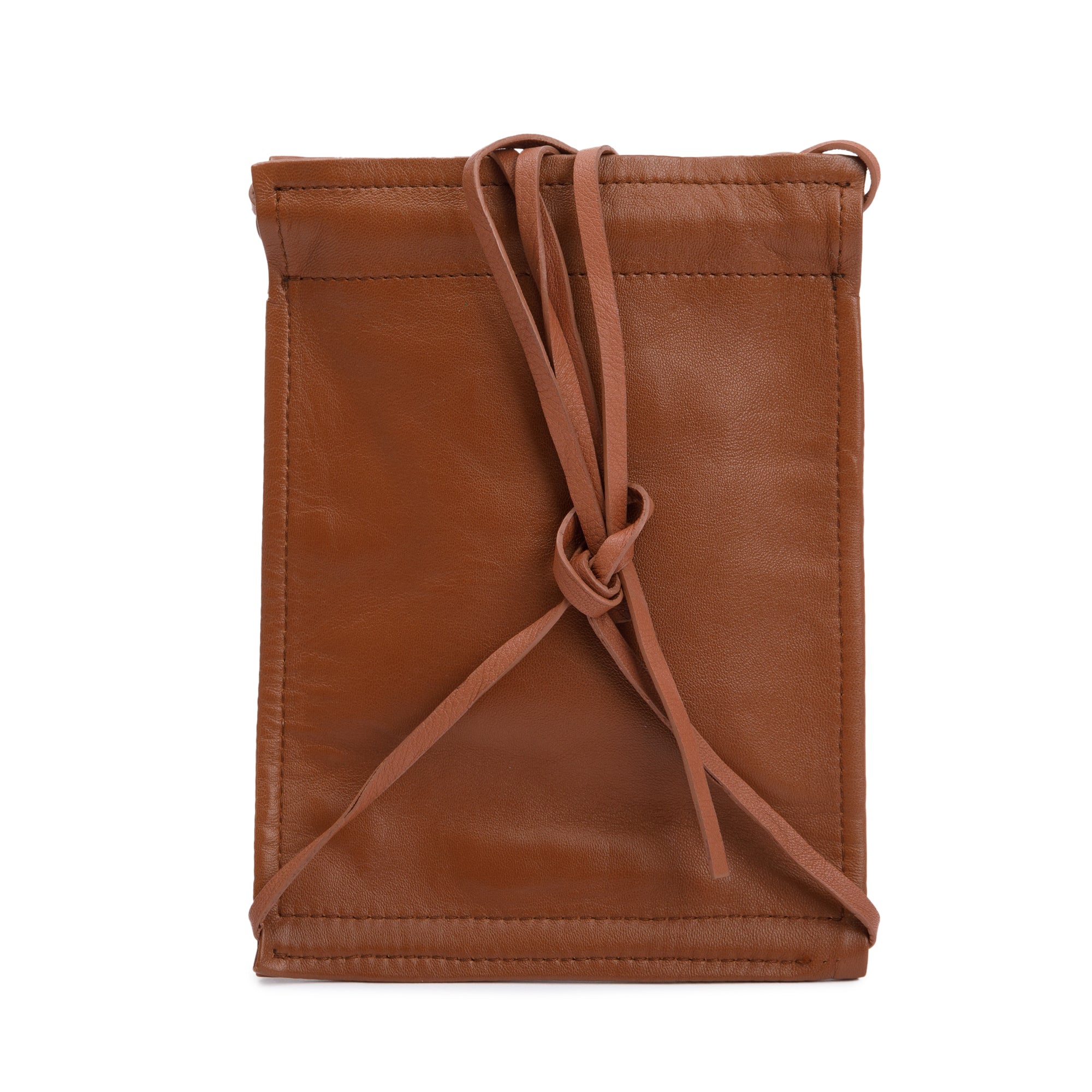 Jacquemus Brown Leather Le Pequeno Pochette Drawstring Bag