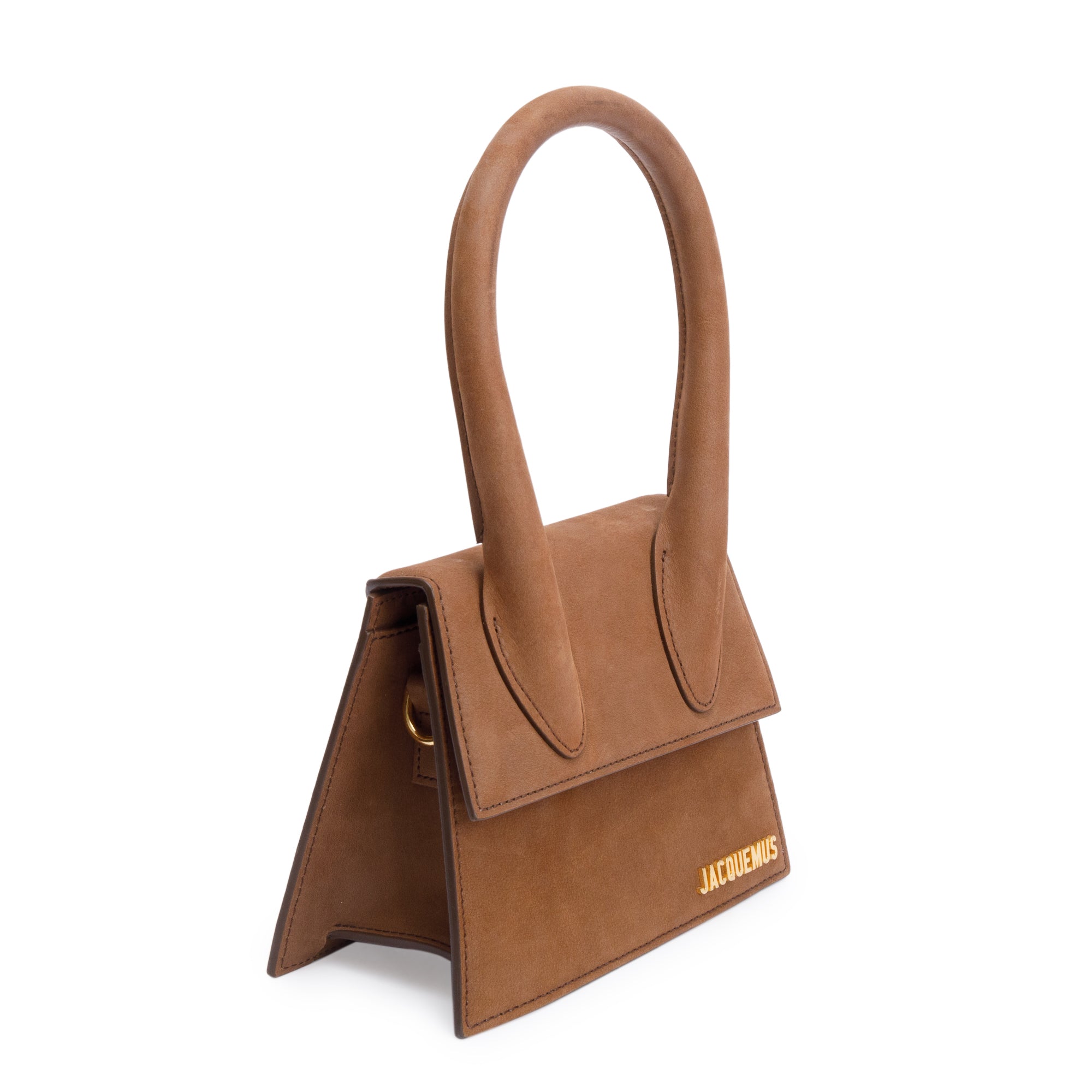 Jacquemus Brown Suede Le Chiquito Moyen Bag w/ Strap