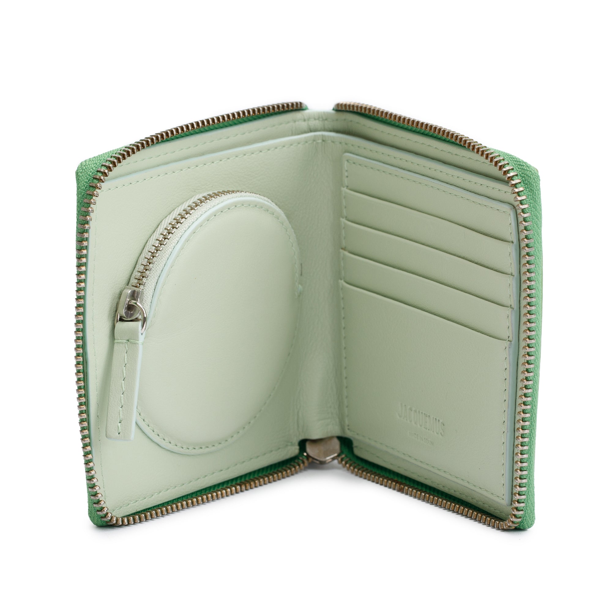Jacquemus Green Leather Le Le Carre Rond Wallet