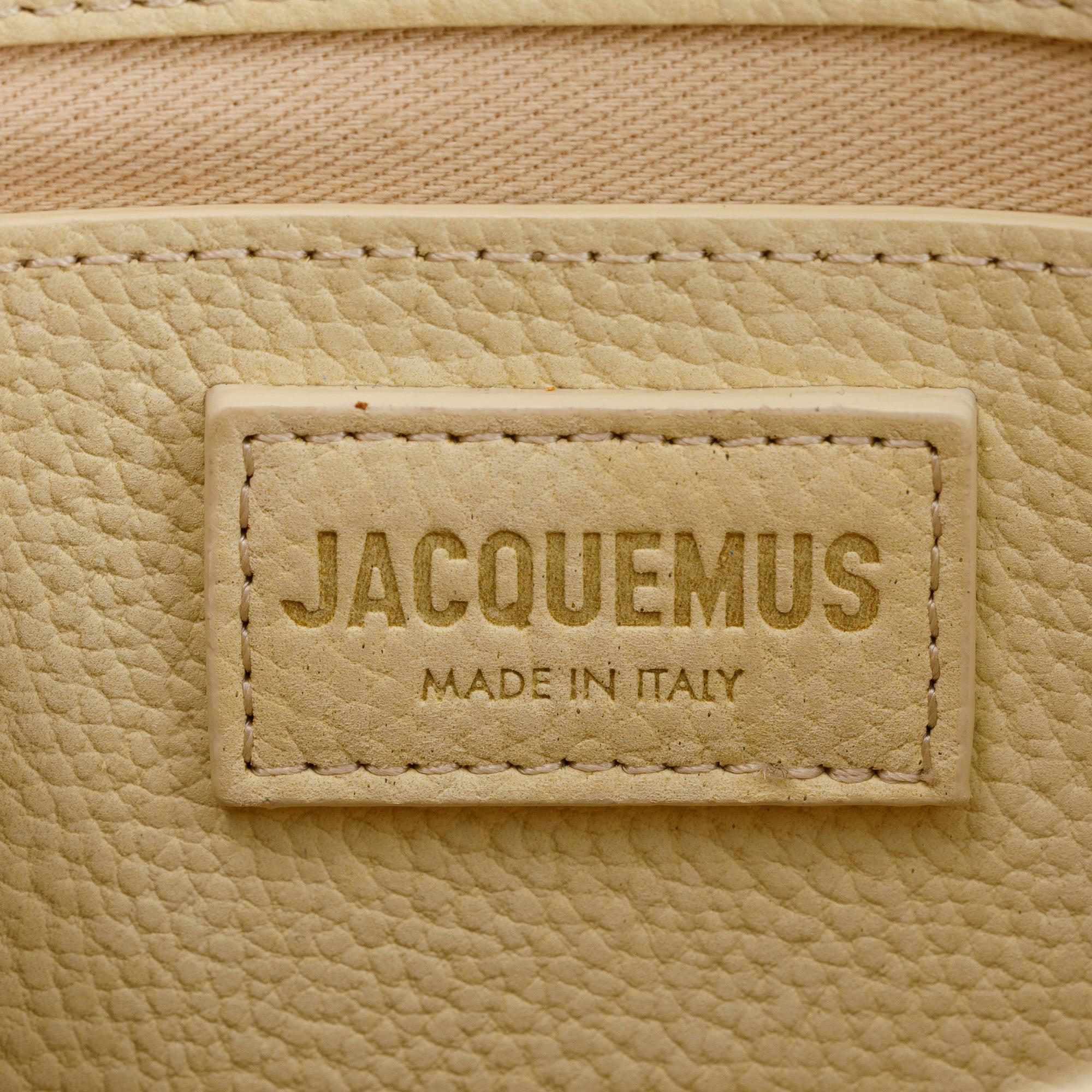 Jacquemus Light Yellow Leather Le Grand Bambino Bag w/ Strap