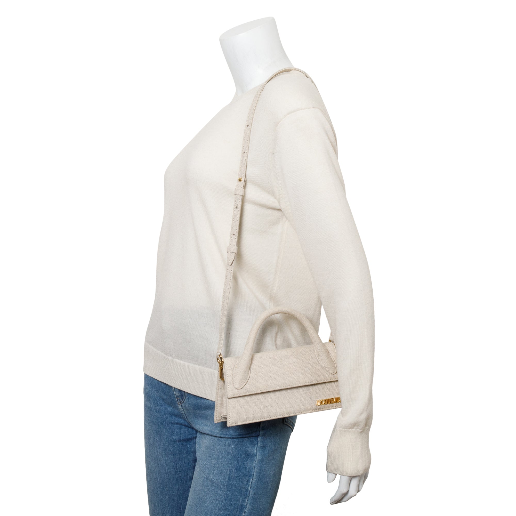 Jacquemus Neutral Canvas Le Chiquito Long Handle Bag