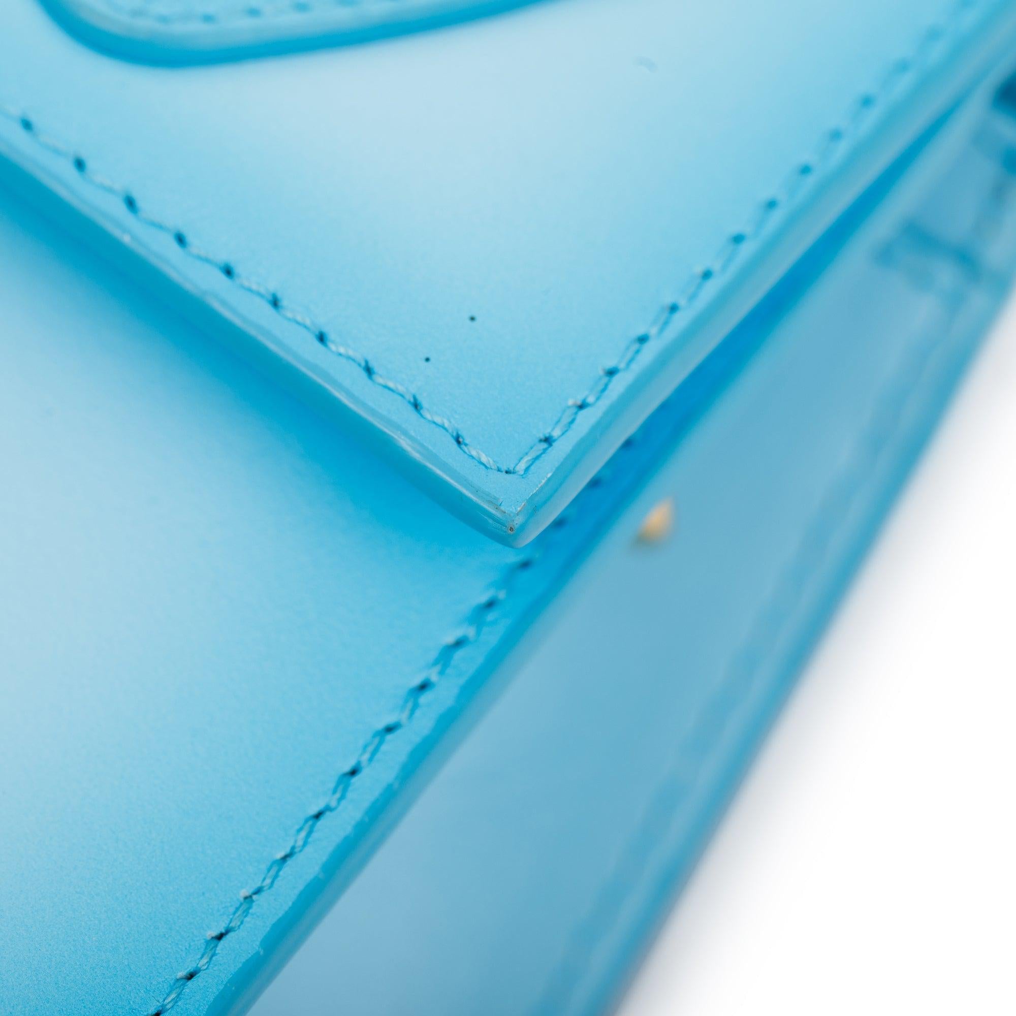 Jacquemus Ombre Turquoise Le Chiquito Noeud Bag w/ Strap