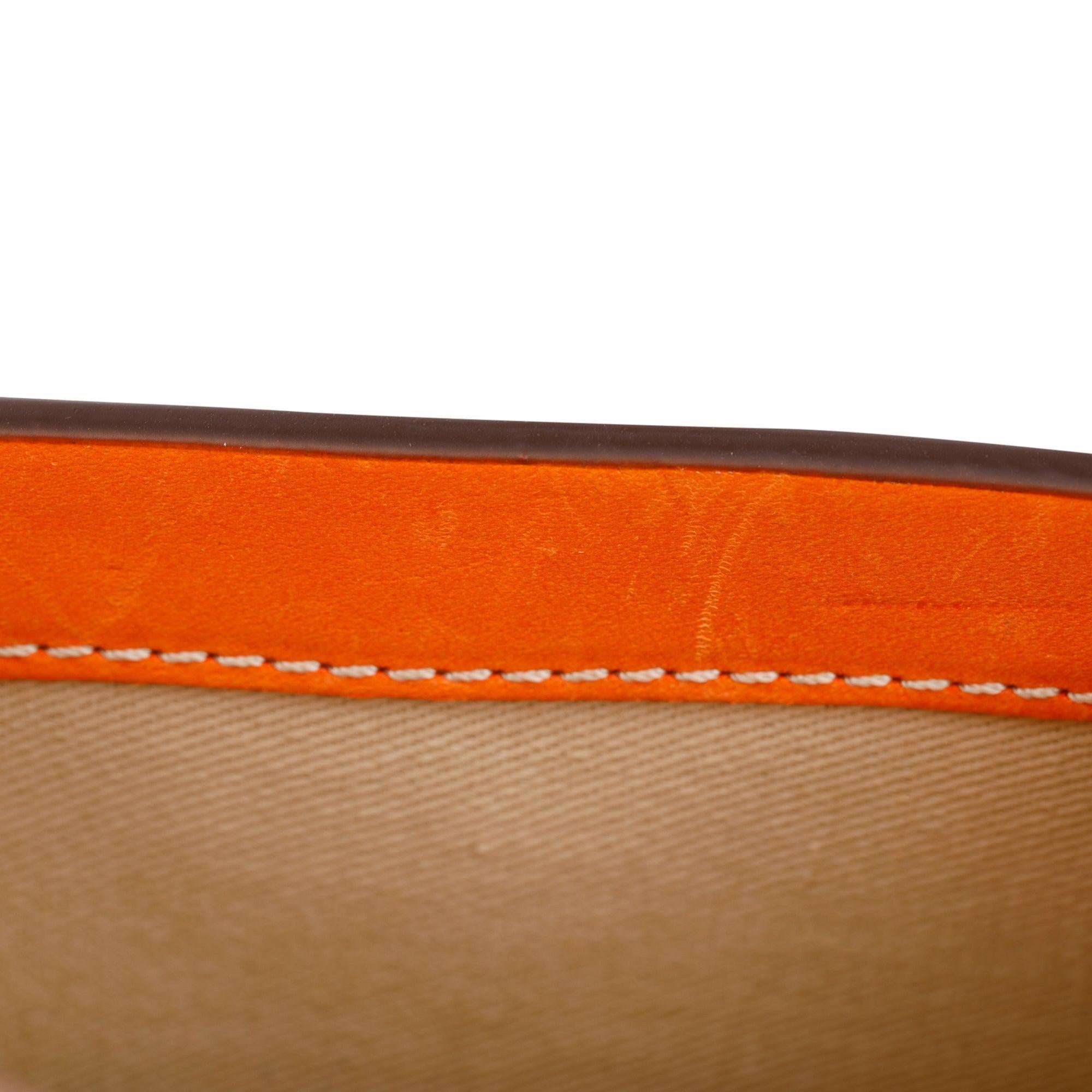 Jacquemus Orange Calfskin Leather Mini Signature Le Chiquito Handle Bag w/ Strap