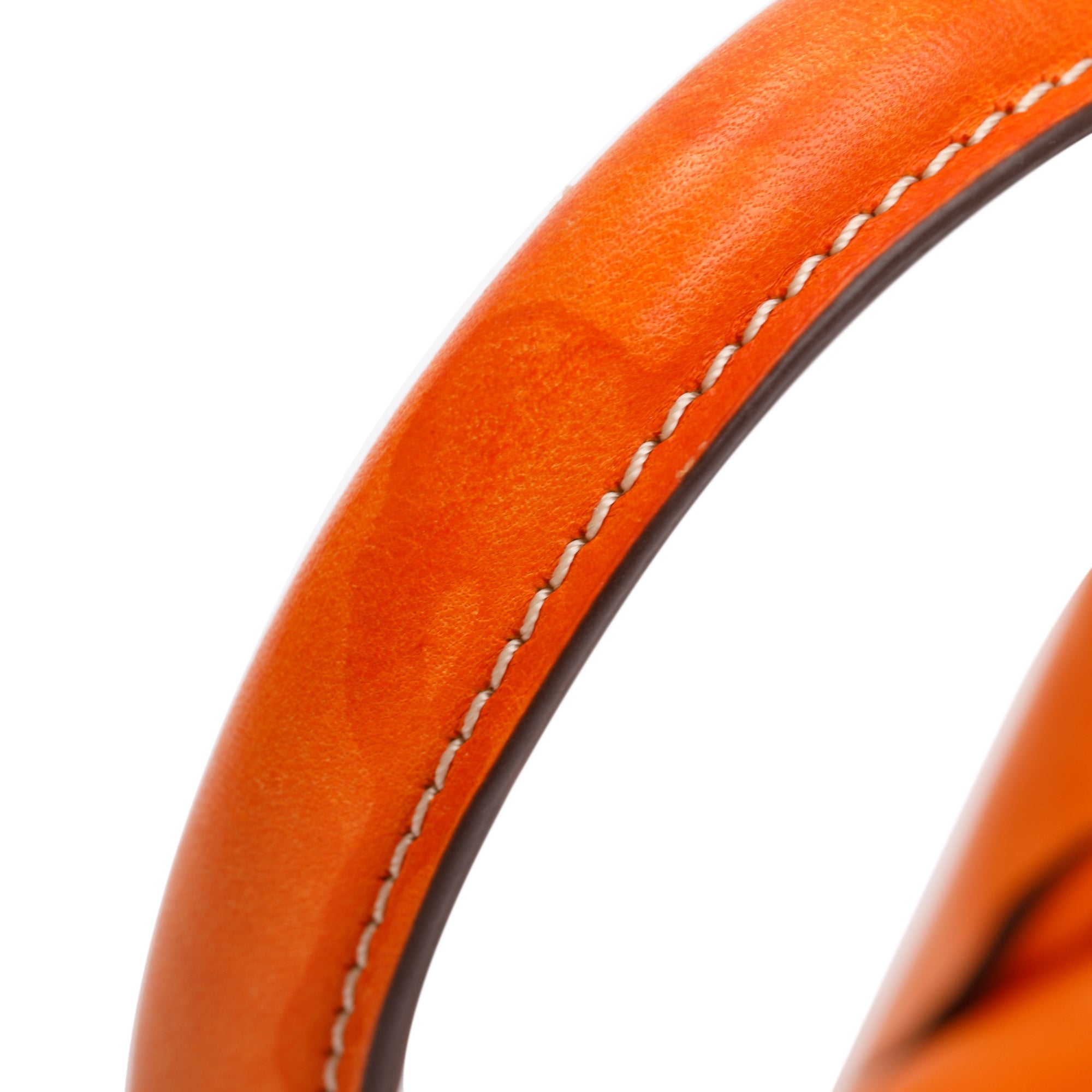 Jacquemus Orange Calfskin Leather Mini Signature Le Chiquito Handle Bag w/ Strap