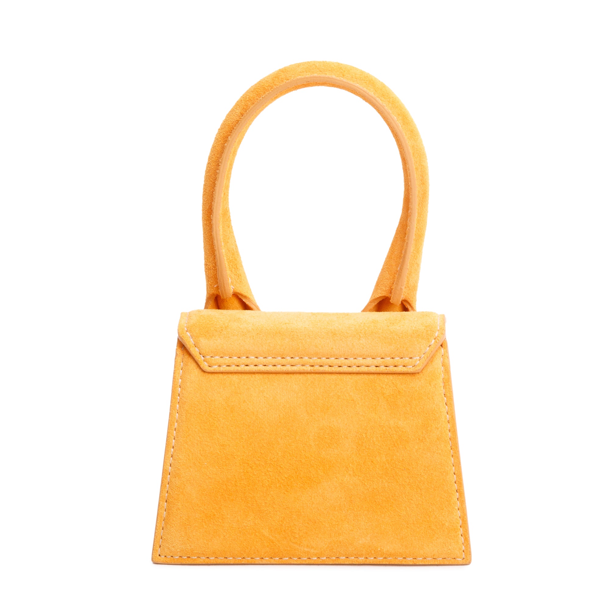 Jacquemus Orange Suede Mini Le Chiquito Handle Bag