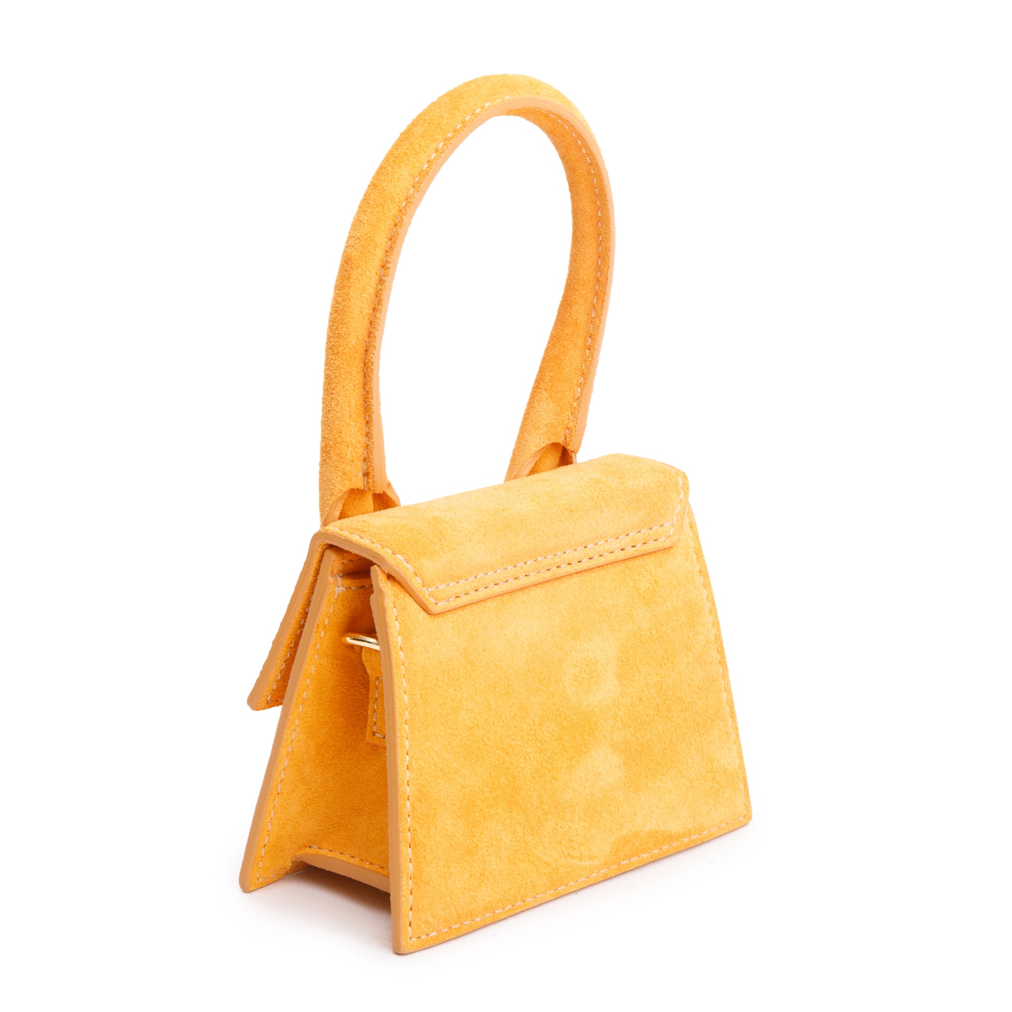Jacquemus Orange Suede Mini Le Chiquito Handle Bag