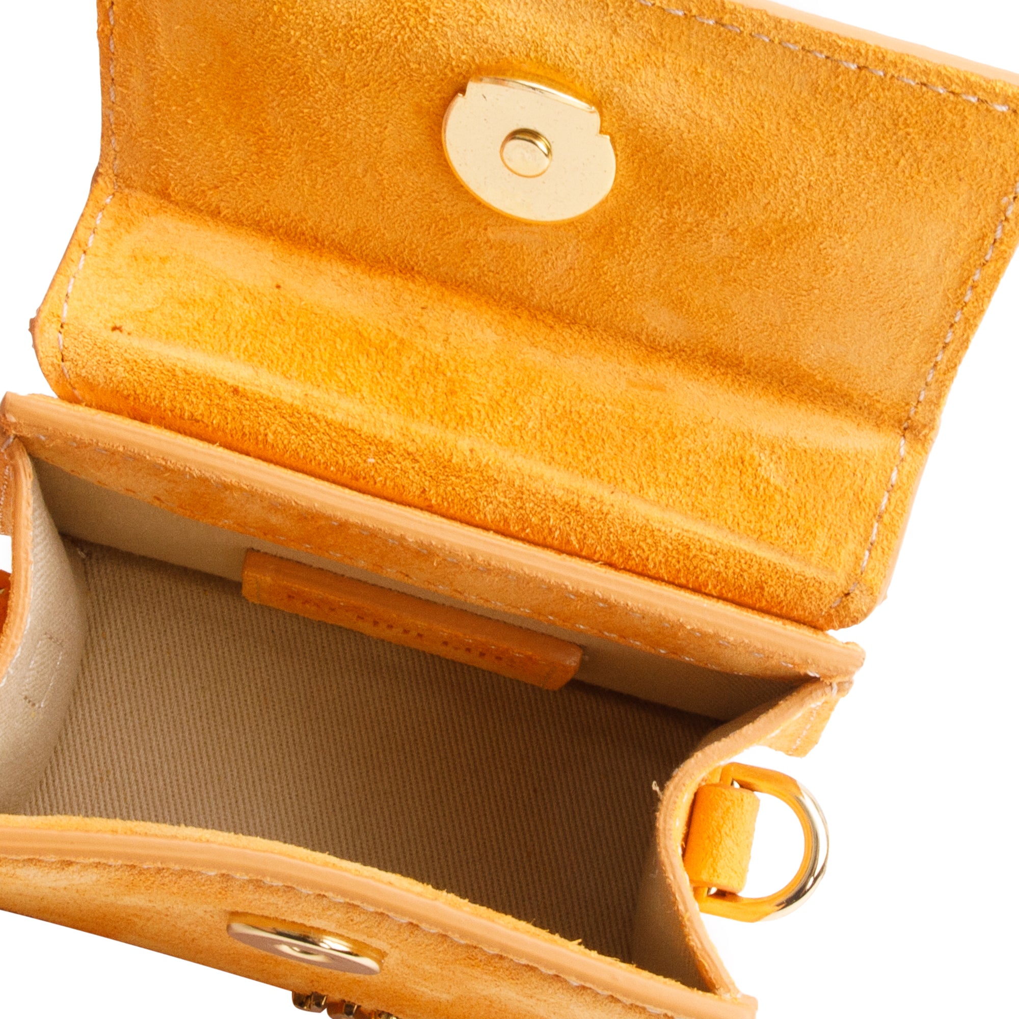 Jacquemus Orange Suede Mini Le Chiquito Handle Bag
