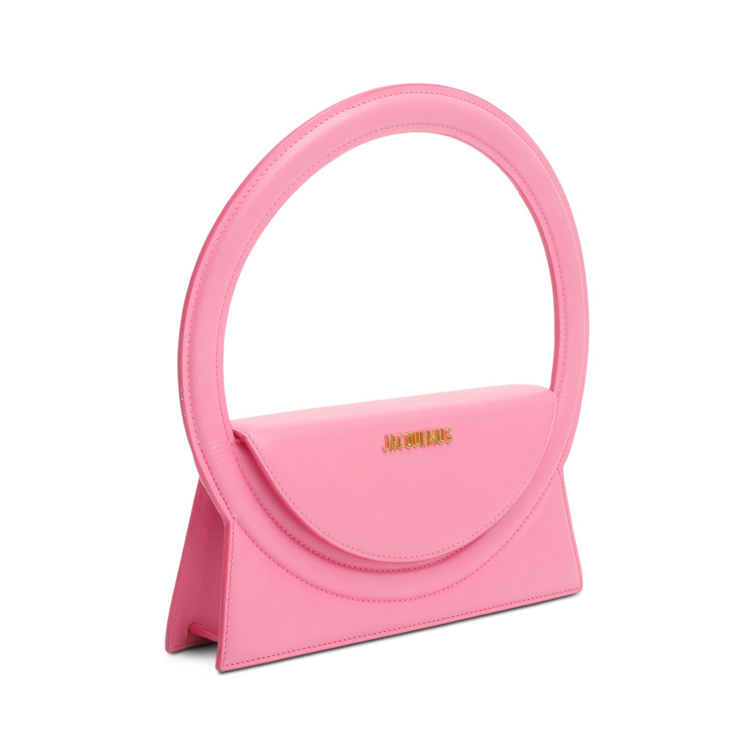 Jacquemus Pink Leather Le Rond Bag w/ Strap