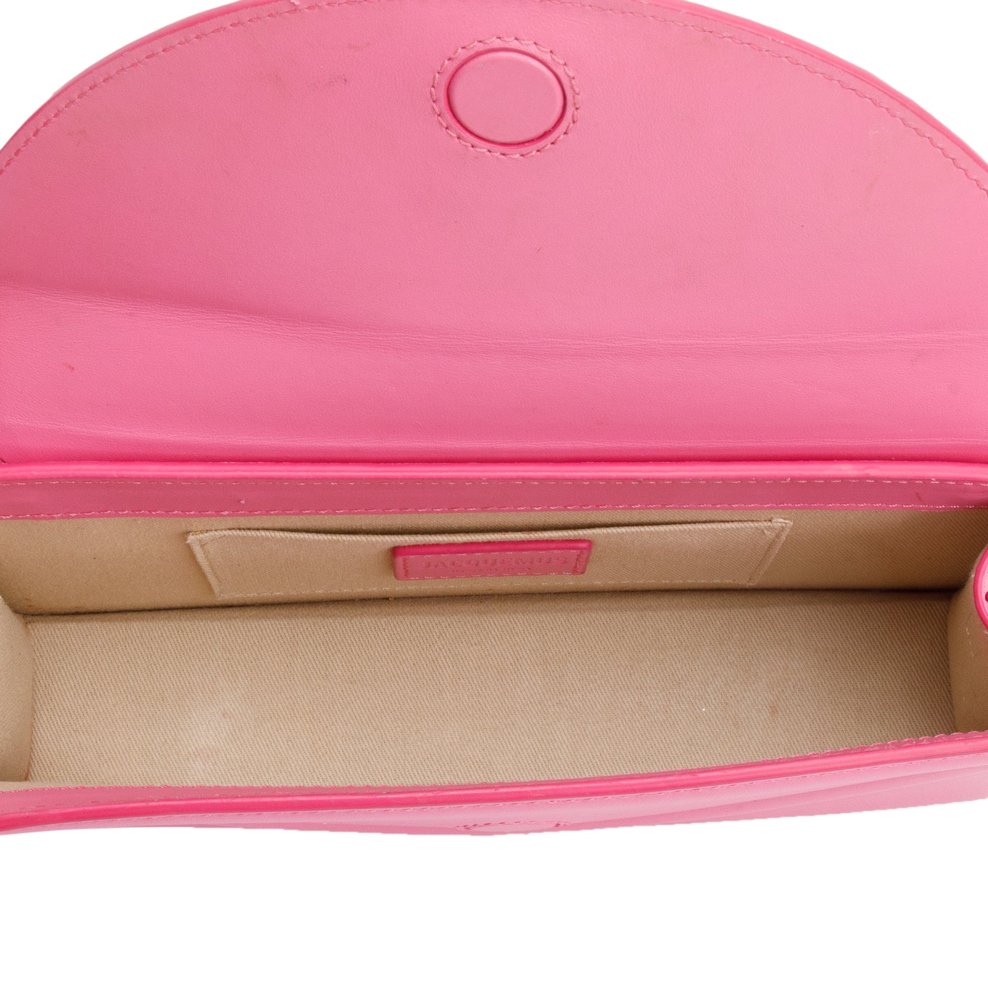 Jacquemus Pink Leather Le Rond Bag w/ Strap