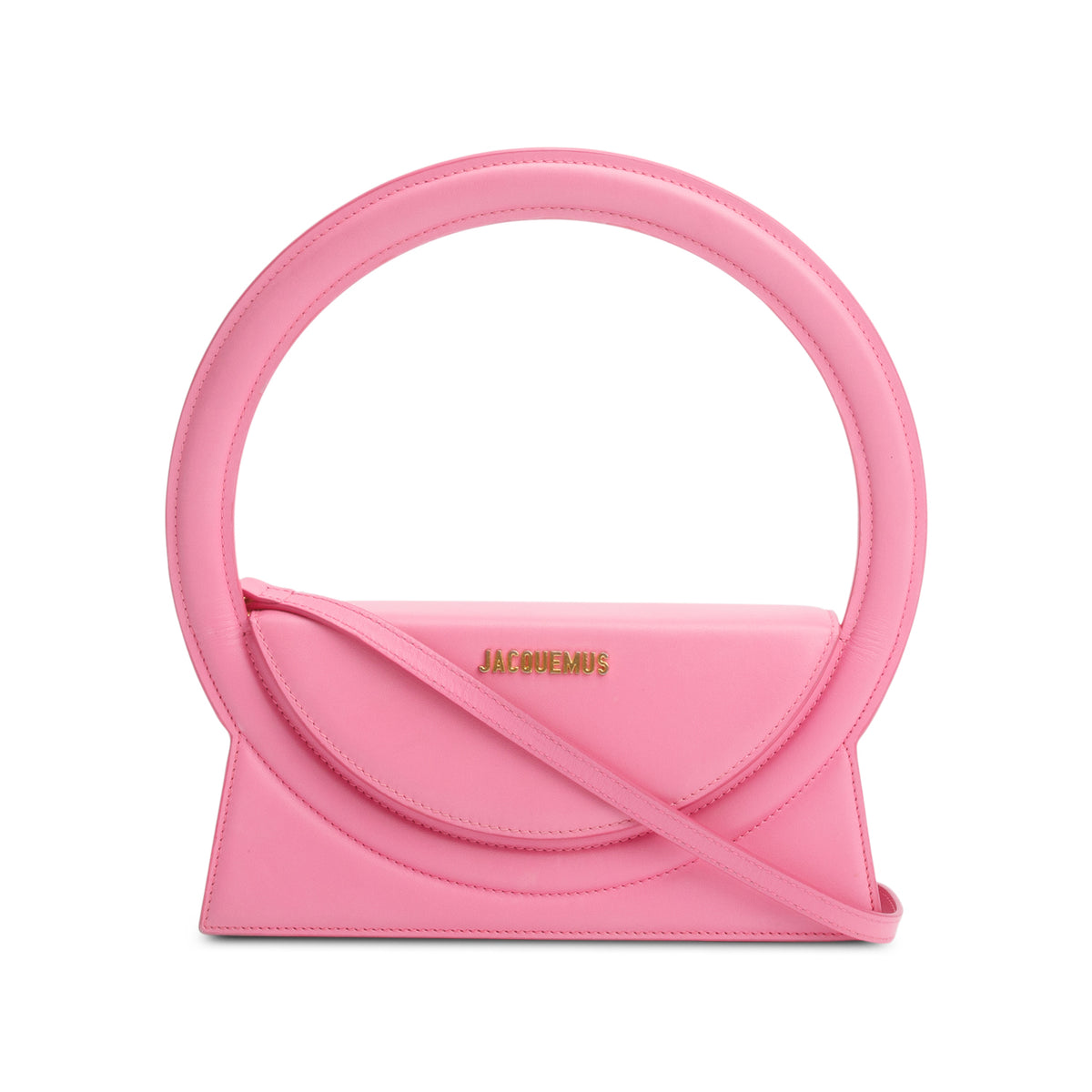 Jacquemus Pink Leather Le Sac Rond Bag w/ Strap – OLIVER'S