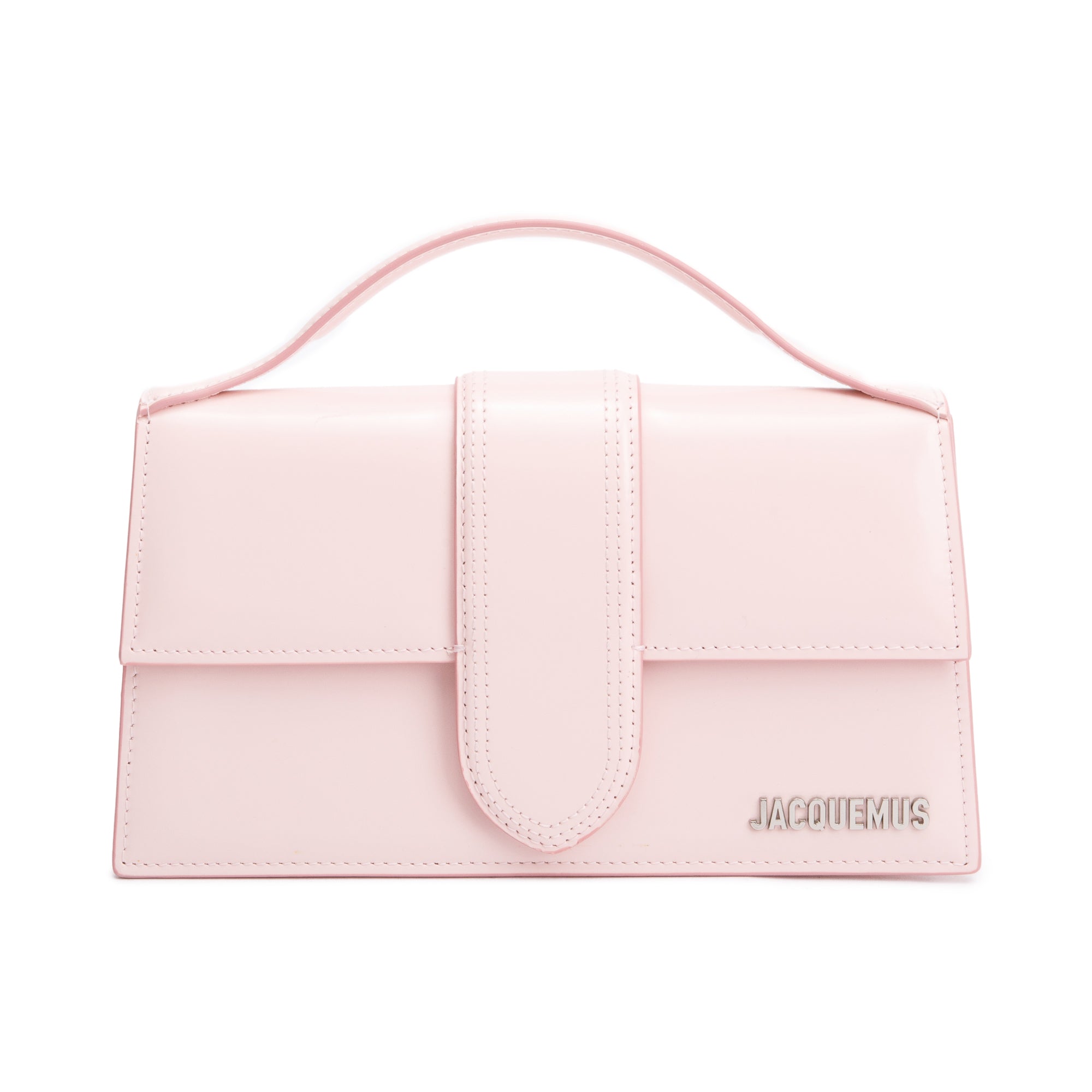 Jacquemus Pink Patent Leather Le Grand Bambino Bag w/ Strap