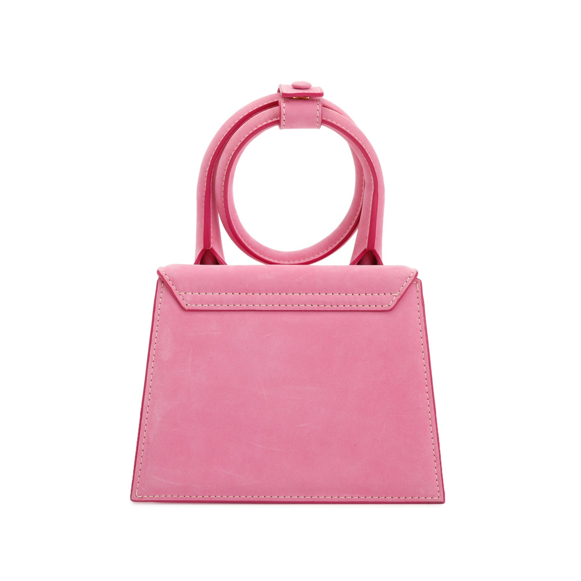 Jacquemus Pink Suede Le Chiquito Noeud Bag w/ Strap