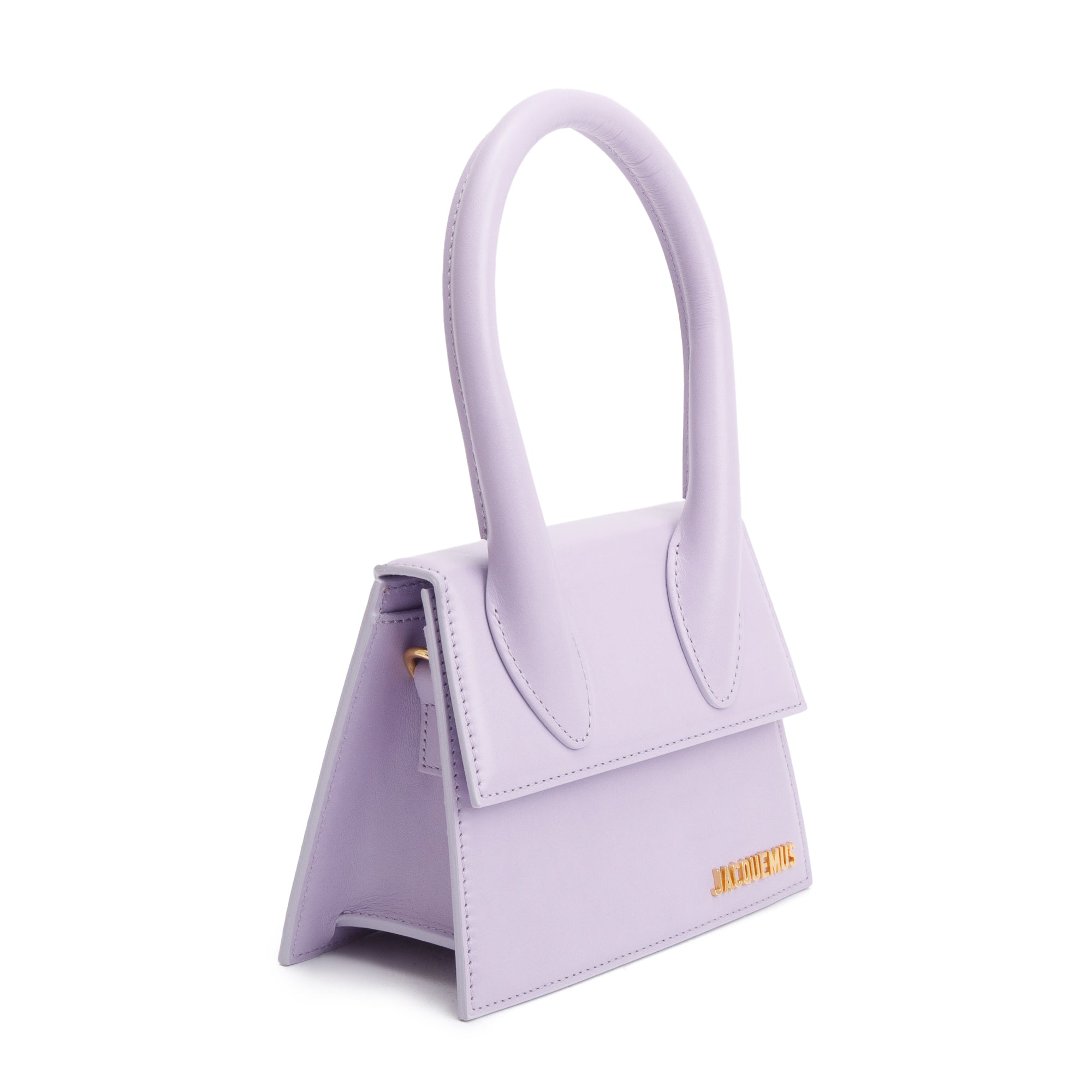 Jacquemus Purple Leather Le Chiquito Moyen Bag w/ Strap