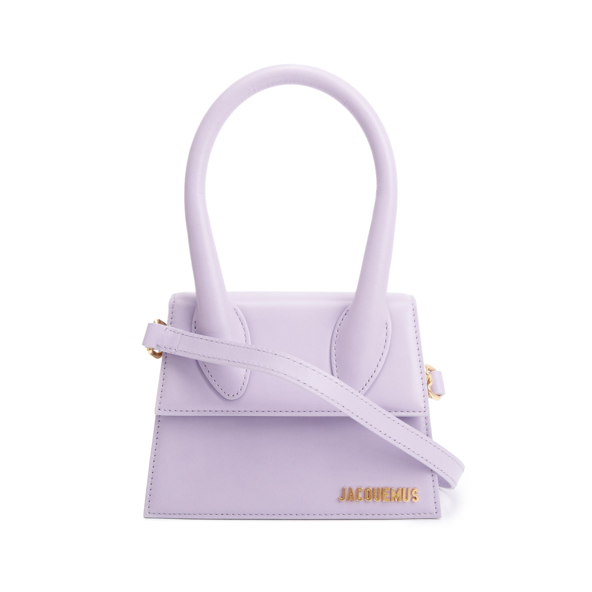 Jacquemus Purple Leather Le Chiquito Moyen Bag w/ Strap