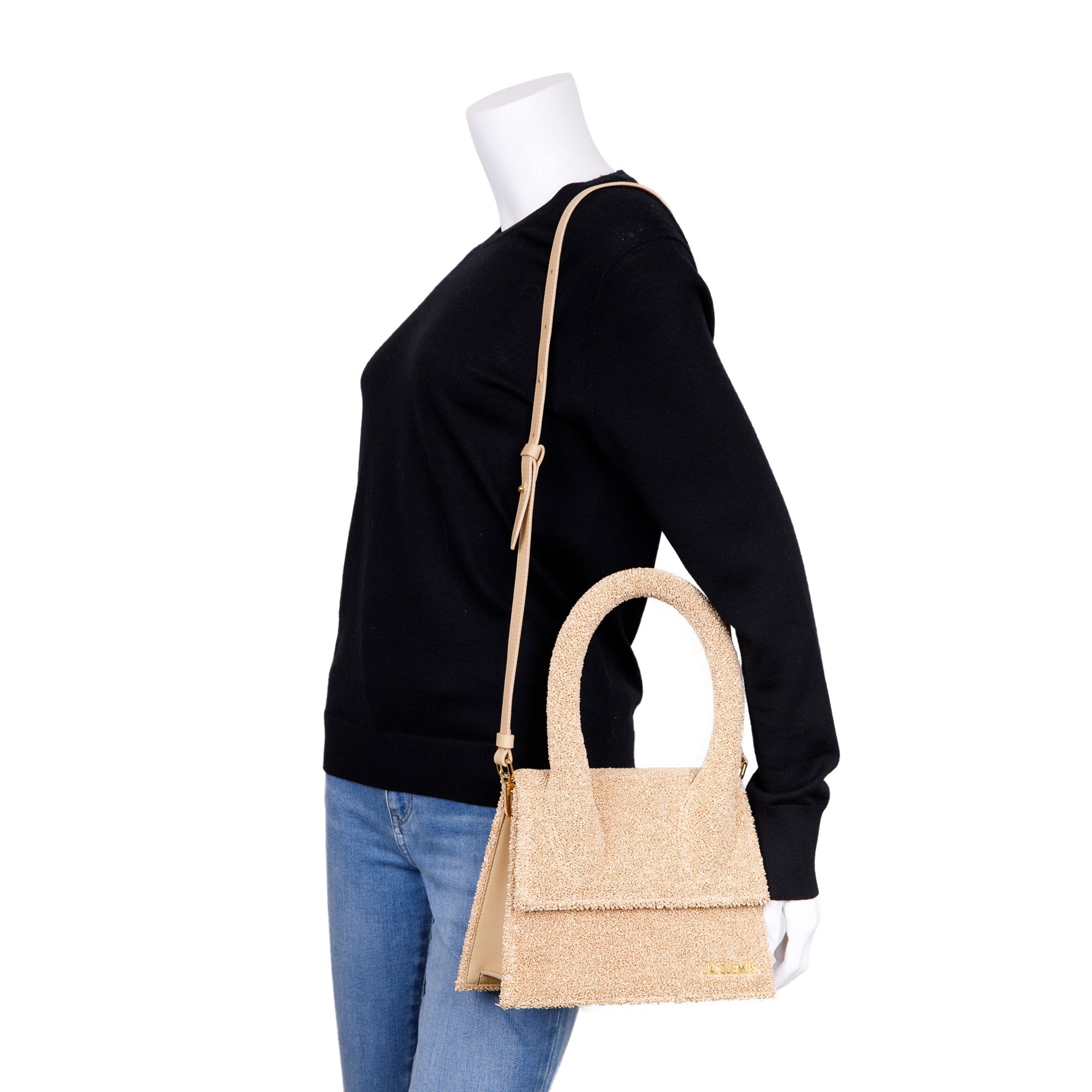 Jacquemus Raffia Le Grand Chiquito Handle Bag w/ Strap