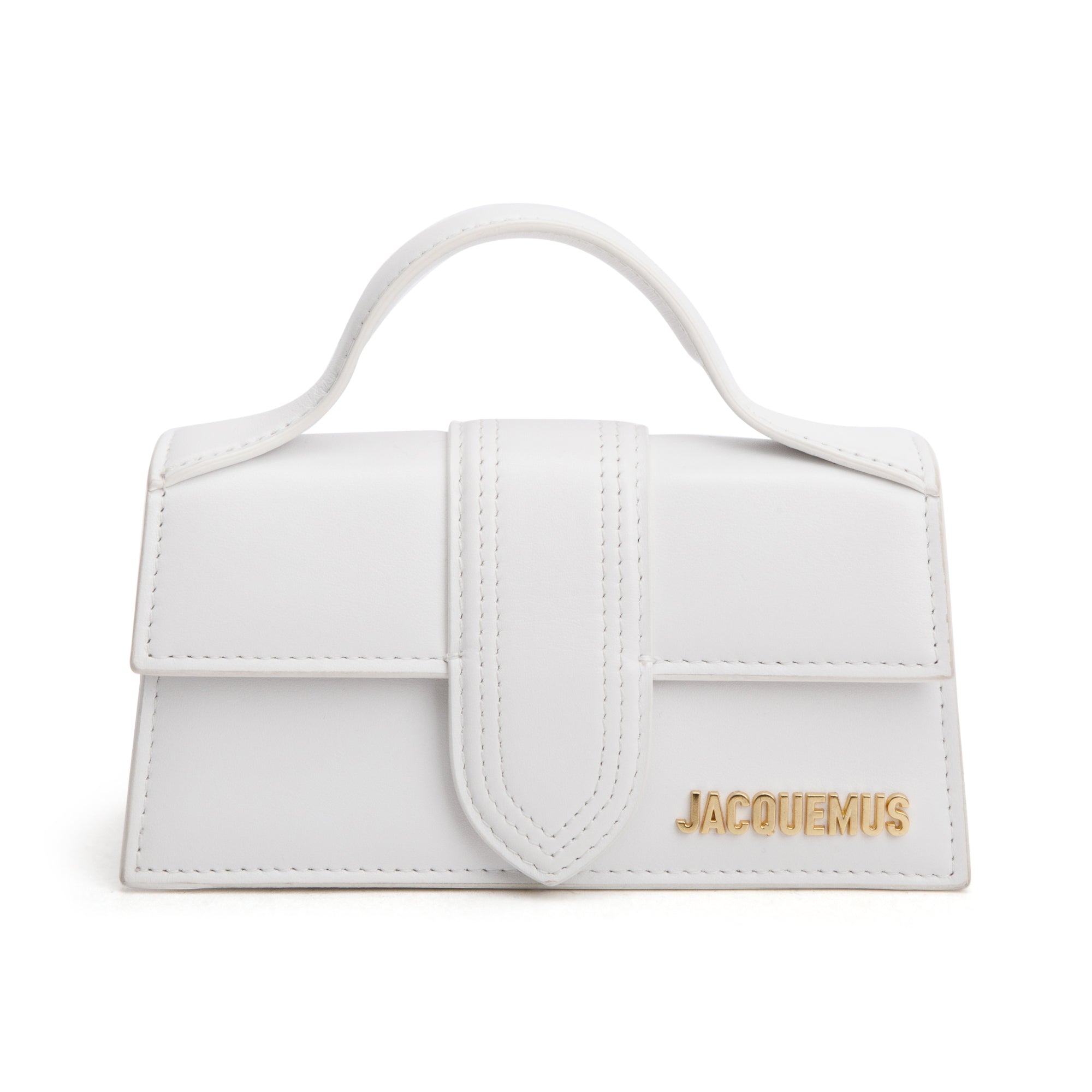 Jacquemus White Leather Le Bambino Bag w/ Strap