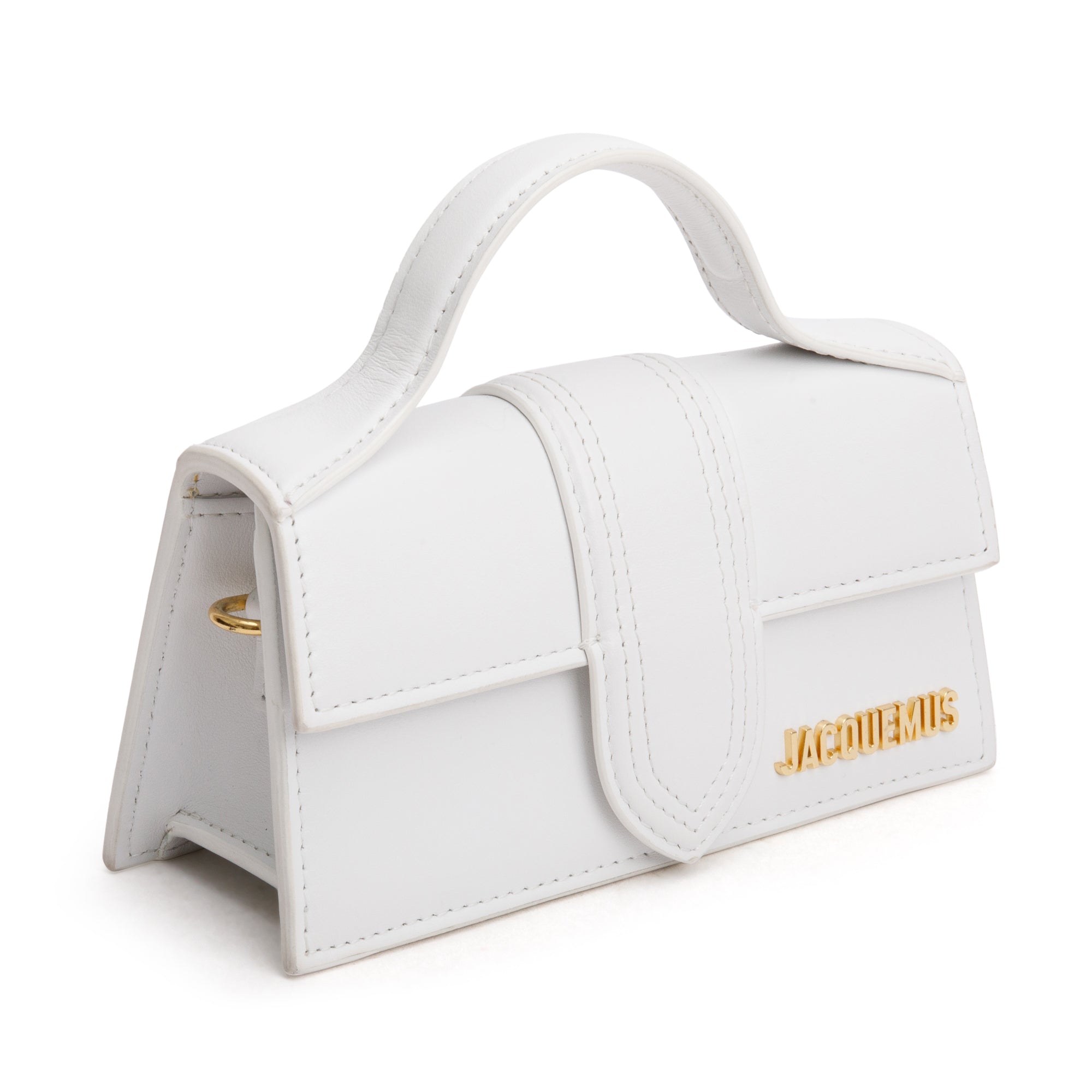 Jacquemus White Leather Le Bambino Bag w/ Strap