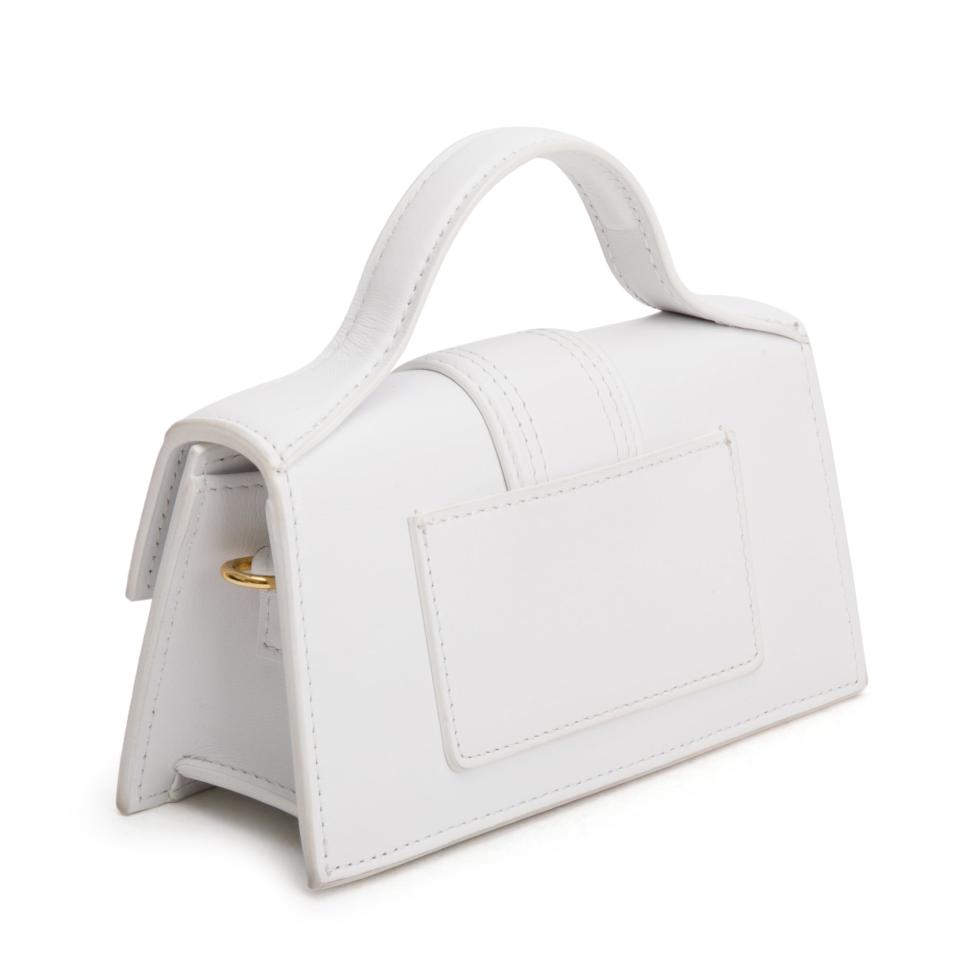Jacquemus White Leather Le Bambino Bag w/ Strap