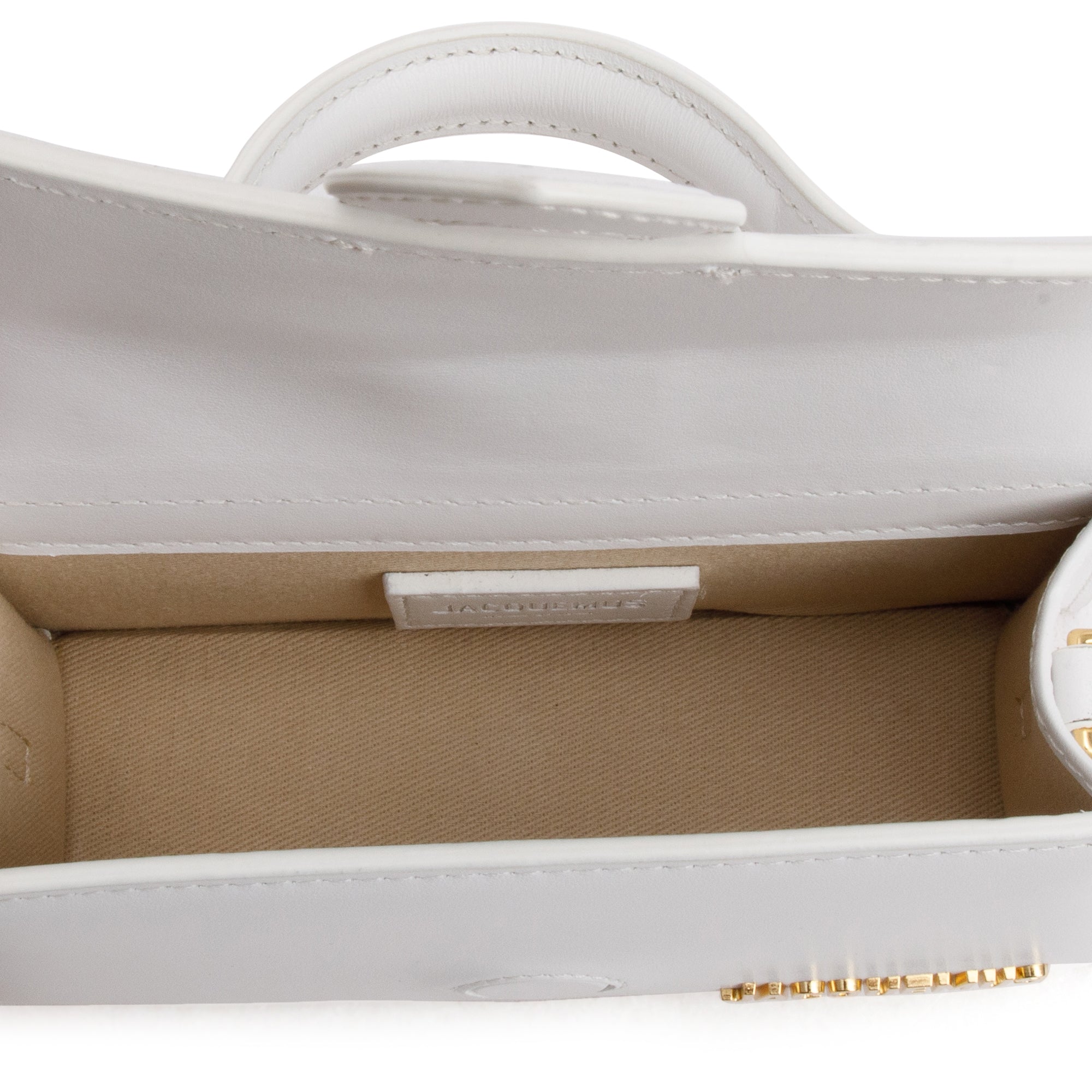 Jacquemus White Leather Le Bambino Bag w/ Strap