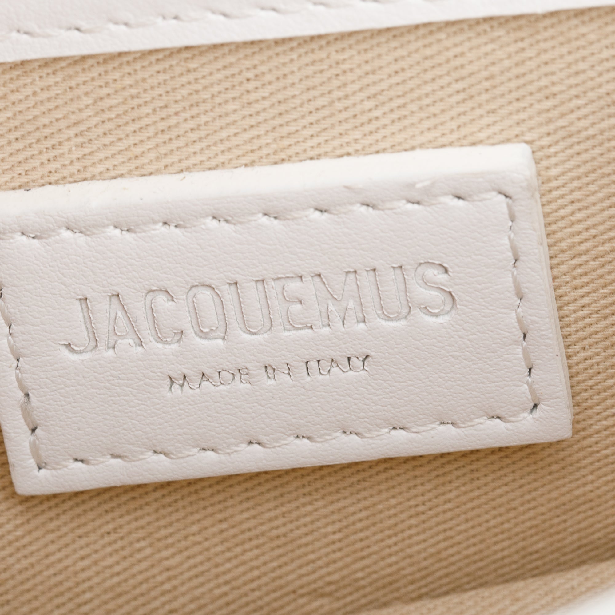 Jacquemus White Leather Le Bambino Bag w/ Strap