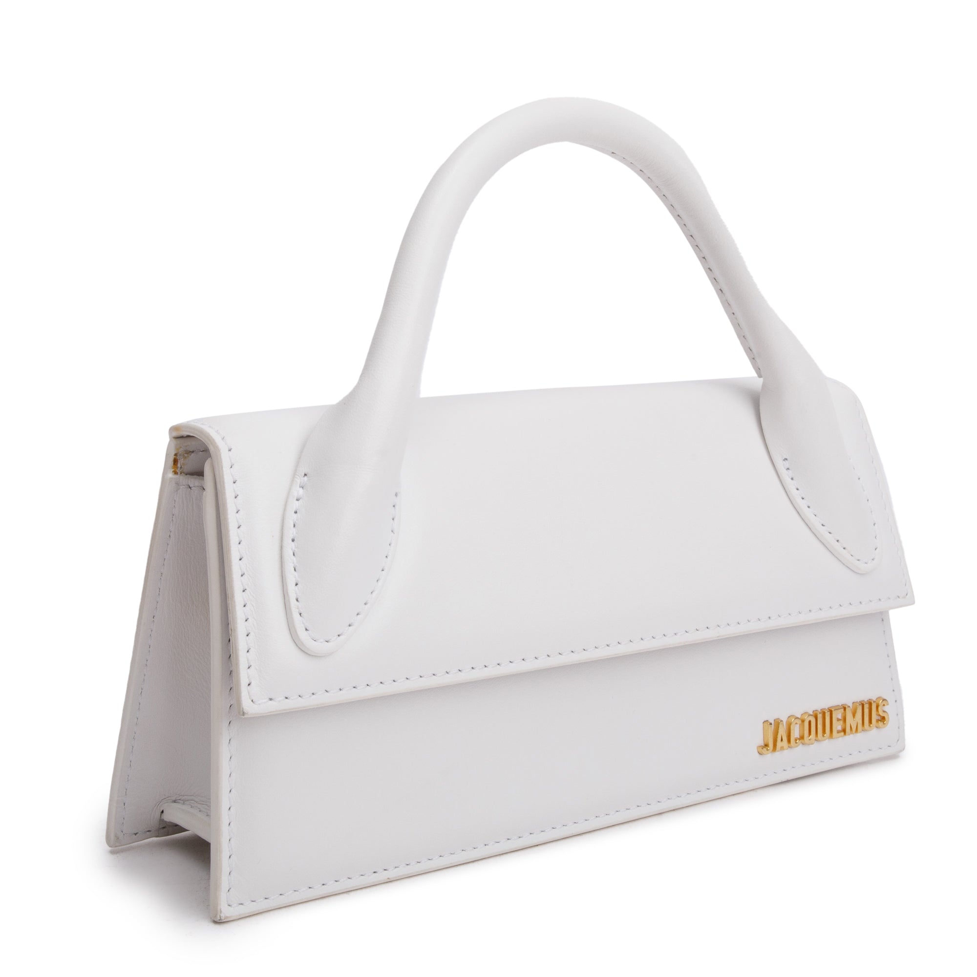 Jacquemus White Leather Le Chiquito Long Handle Bag