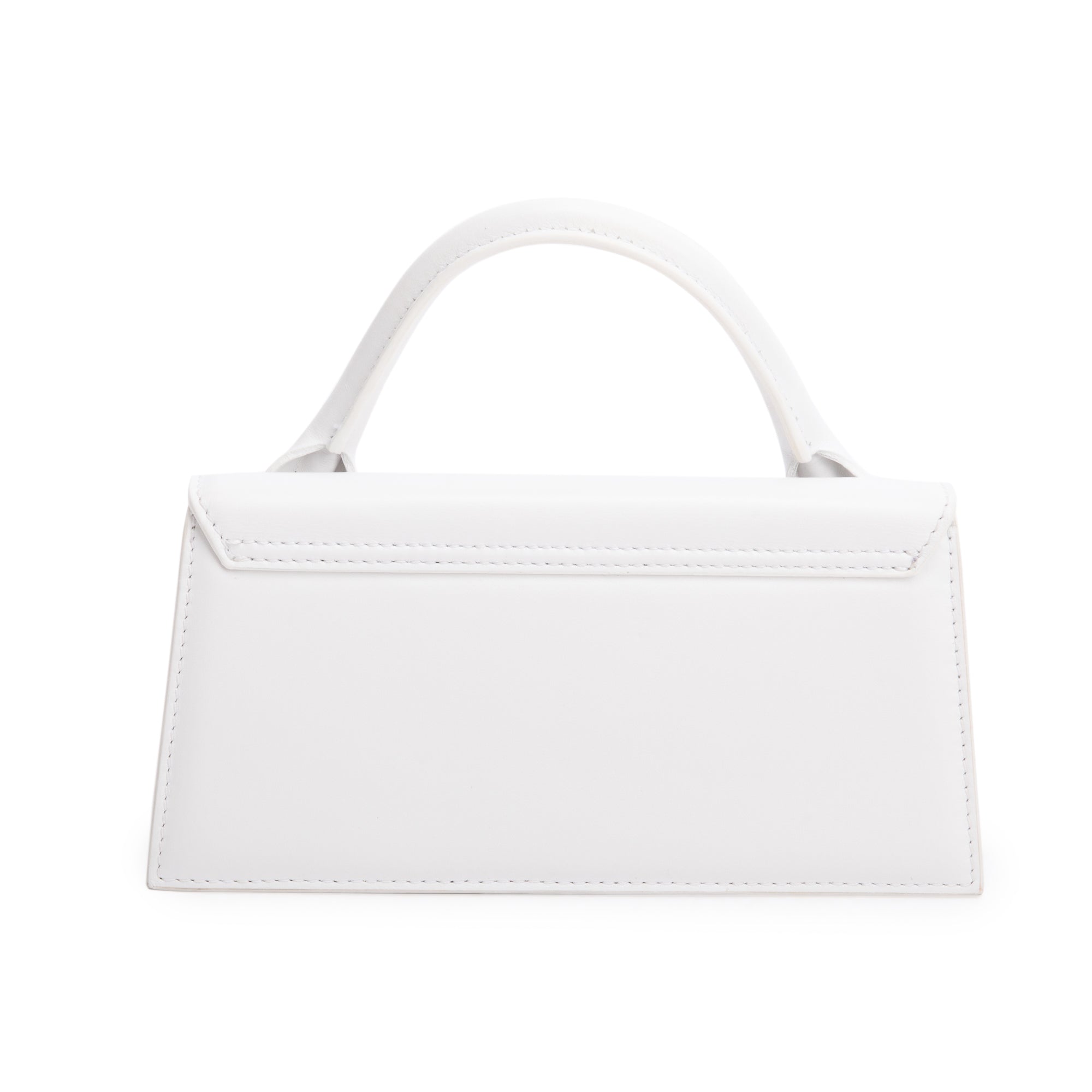 Jacquemus White Leather Le Chiquito Long Handle Bag w/ Strap