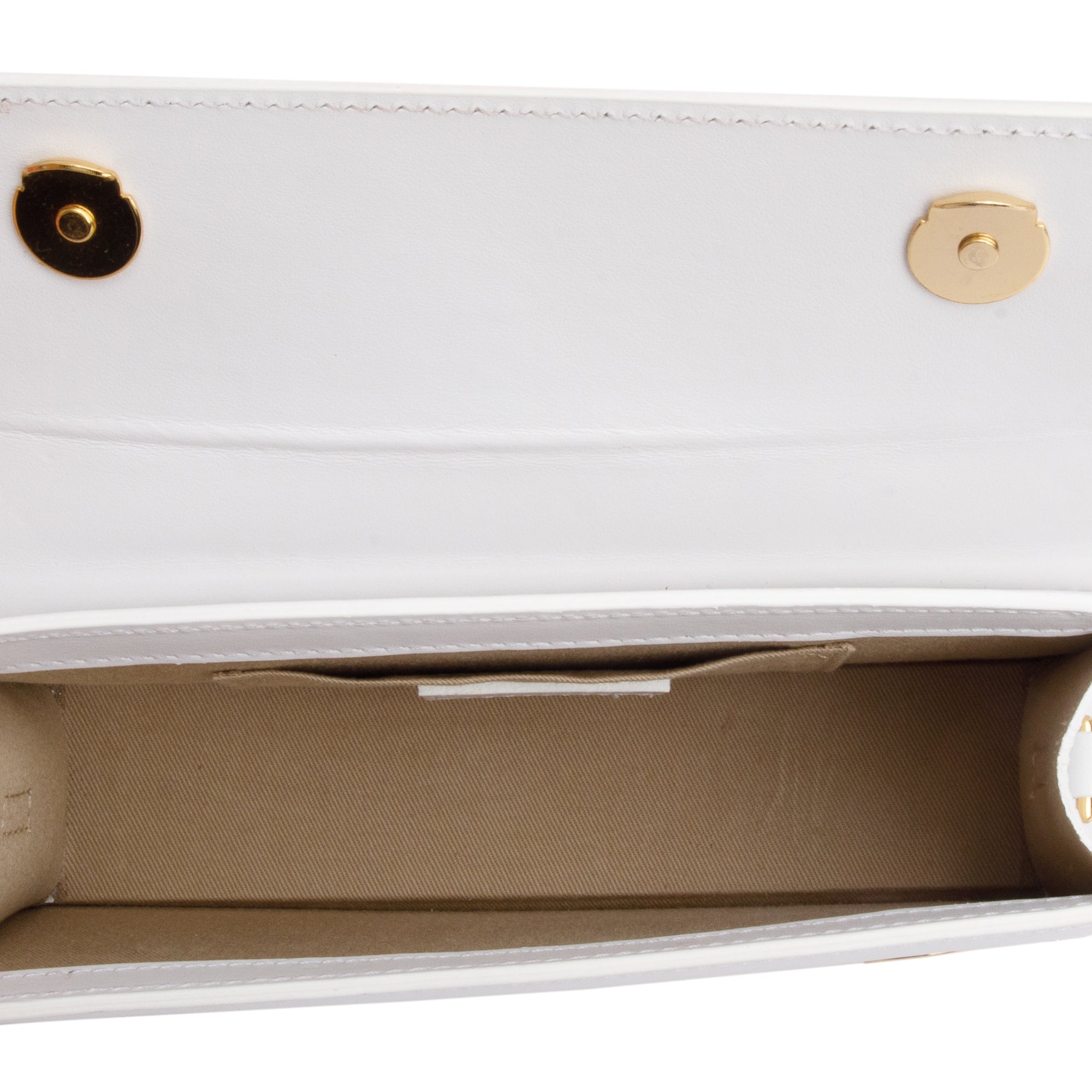 Jacquemus White Leather Le Chiquito Long Handle Bag w/ Strap
