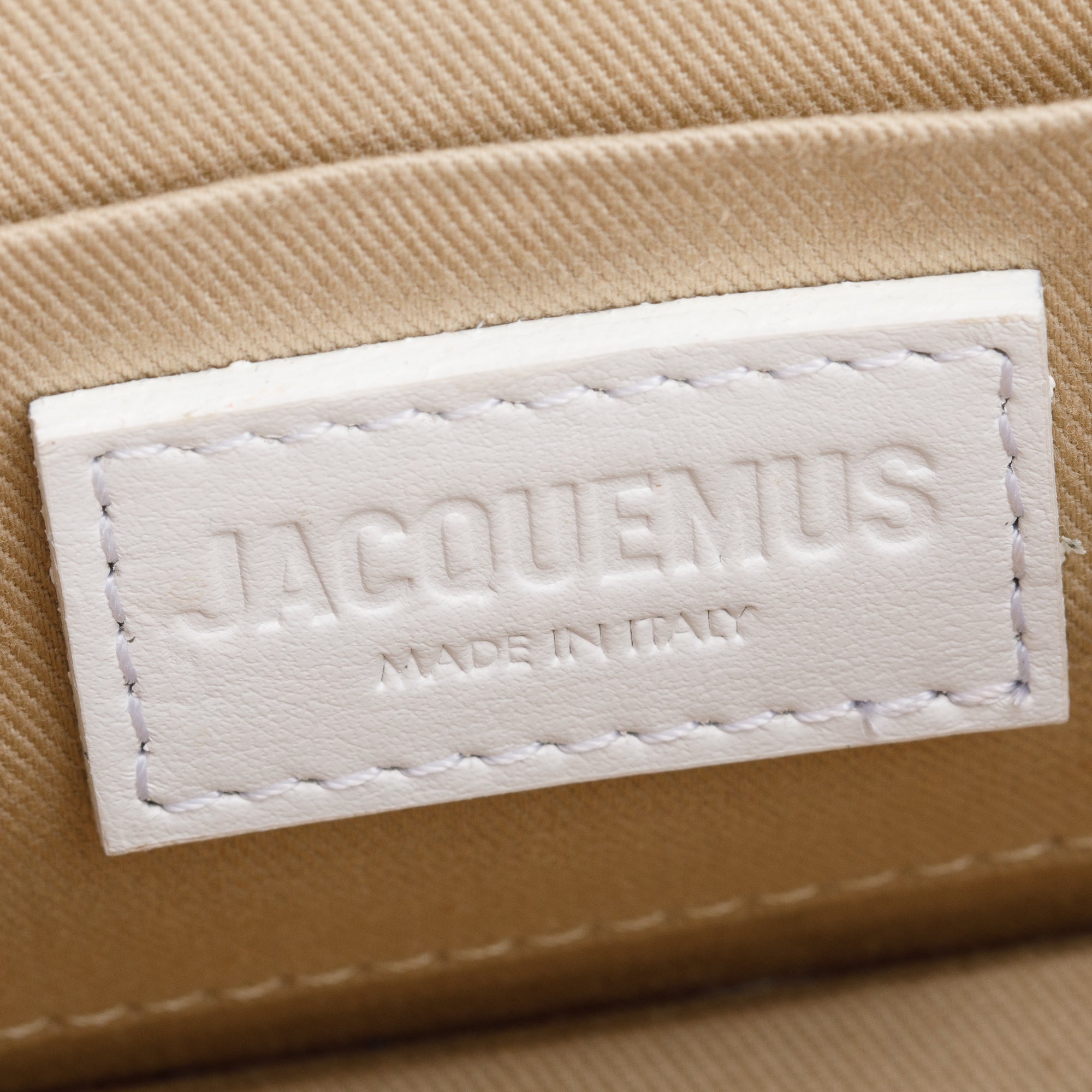 Jacquemus White Leather Le Chiquito Long Handle Bag w/ Strap