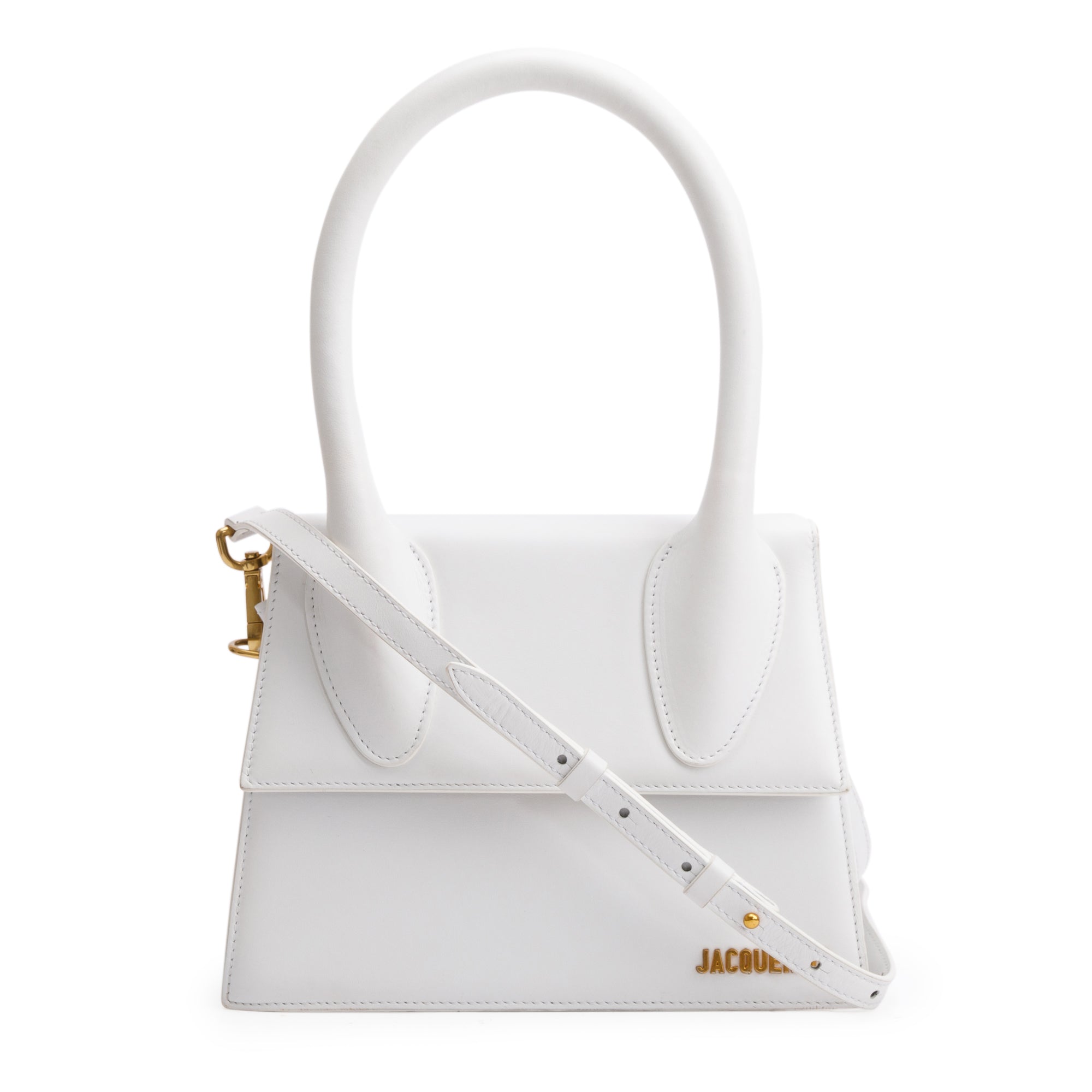 Jacquemus White Leather Le Grand Chiquito Moyen Bag