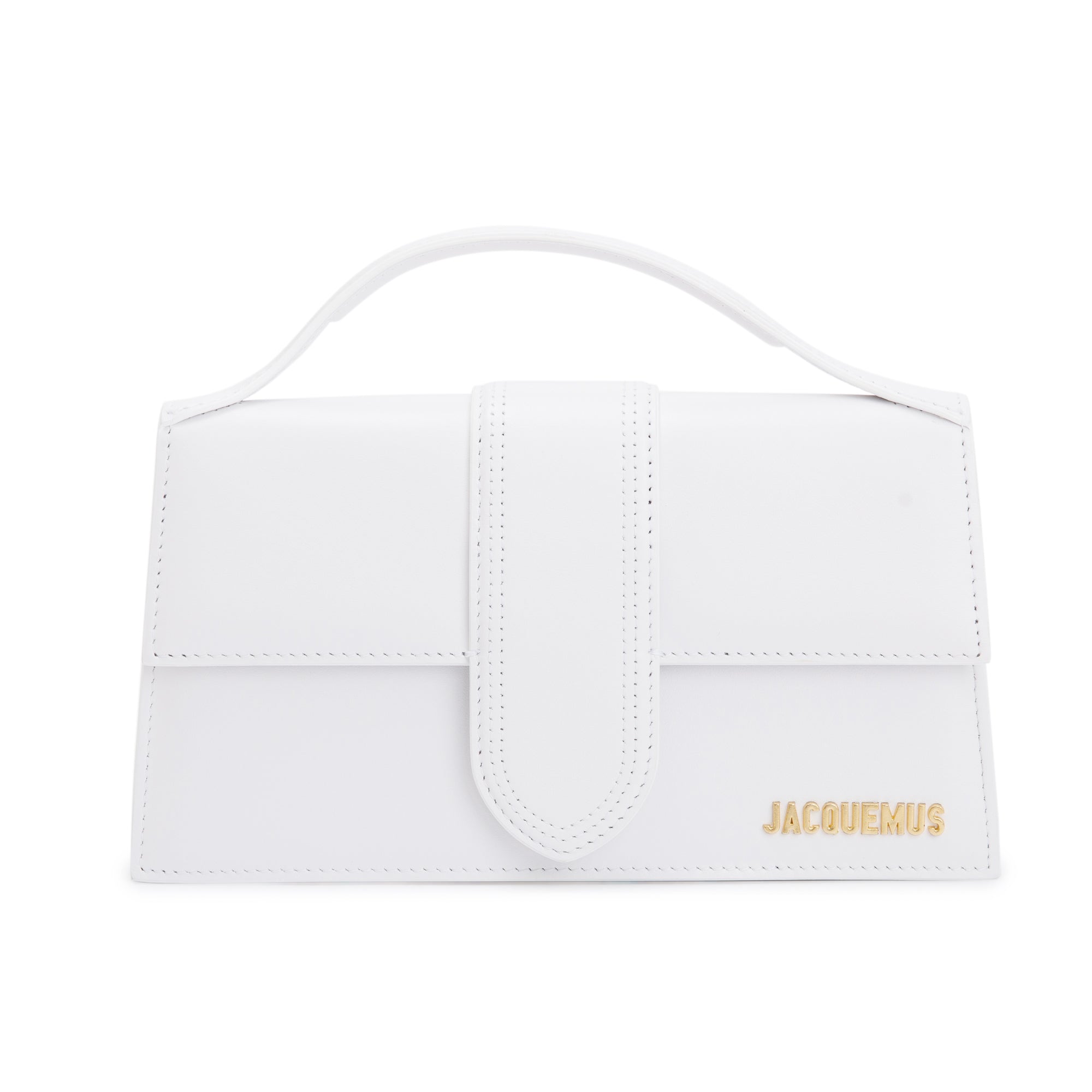 Jacquemus Whte Leather Le Grand Bambino Bag w/ Strap