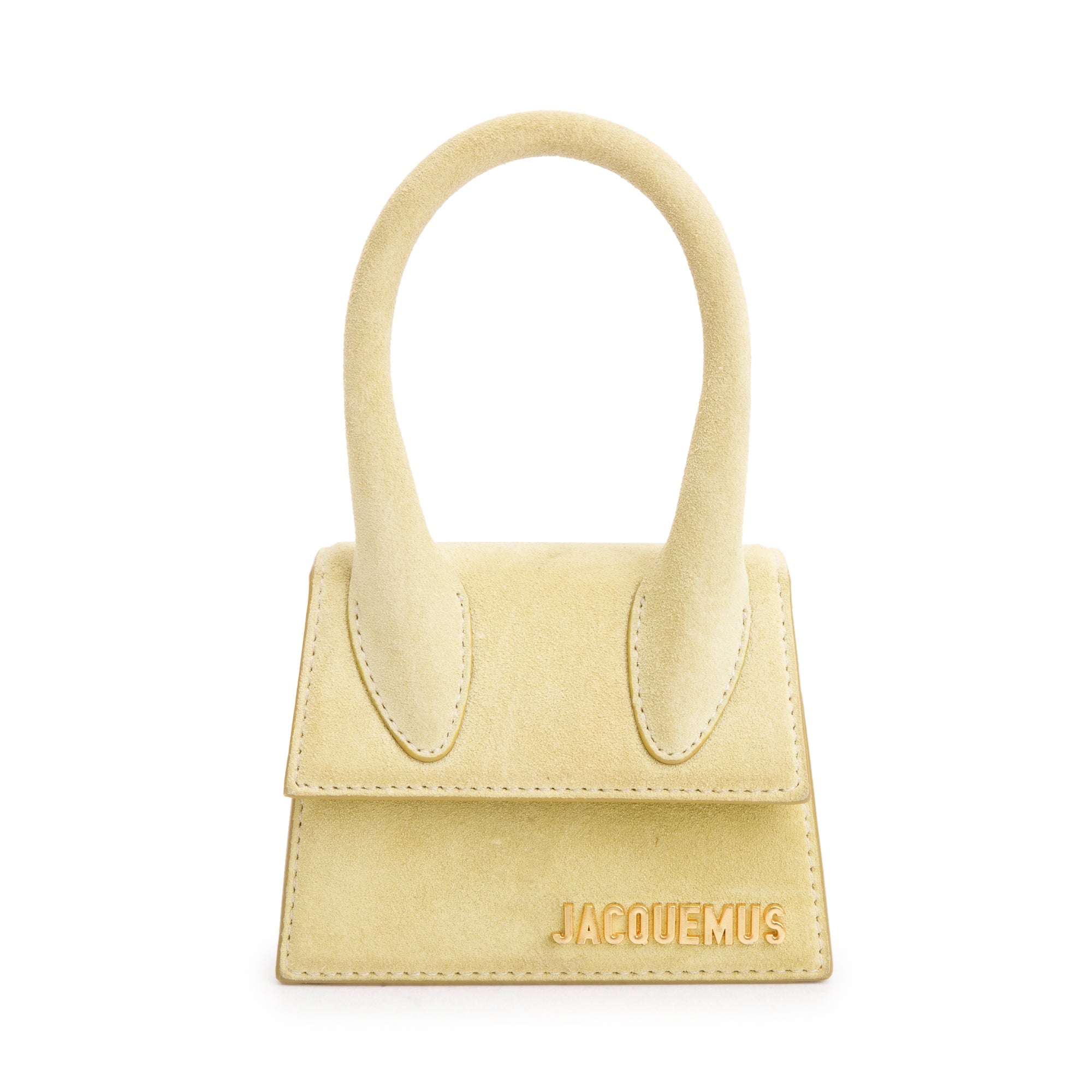 Jacquemus Yellow Suede Le Chiquito Mini Bag w/ Strap