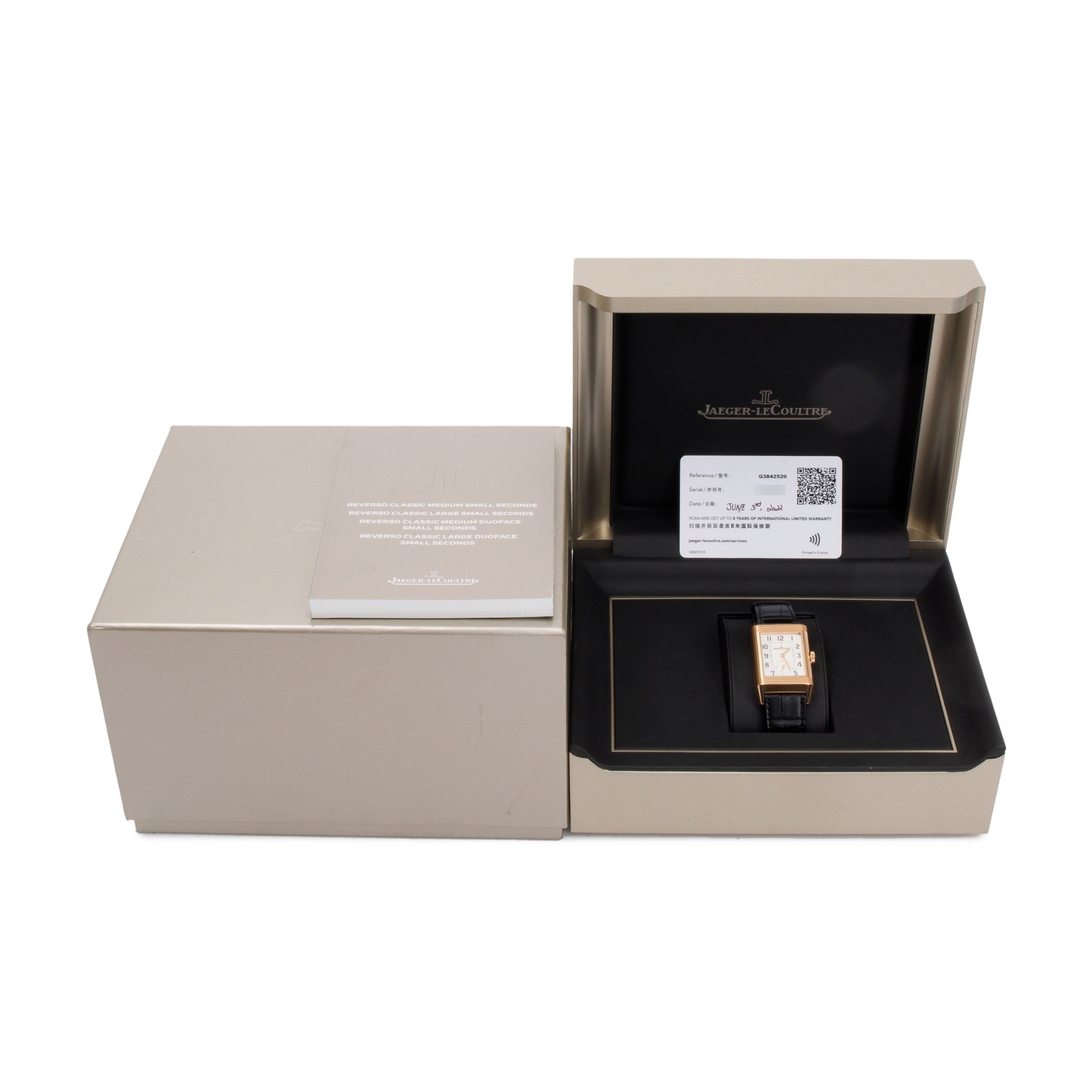 Jaeger LeCoultre 2022 18k Rose Gold Reverso Classic Duoface Small Seconds Watch w/ Box & Papers