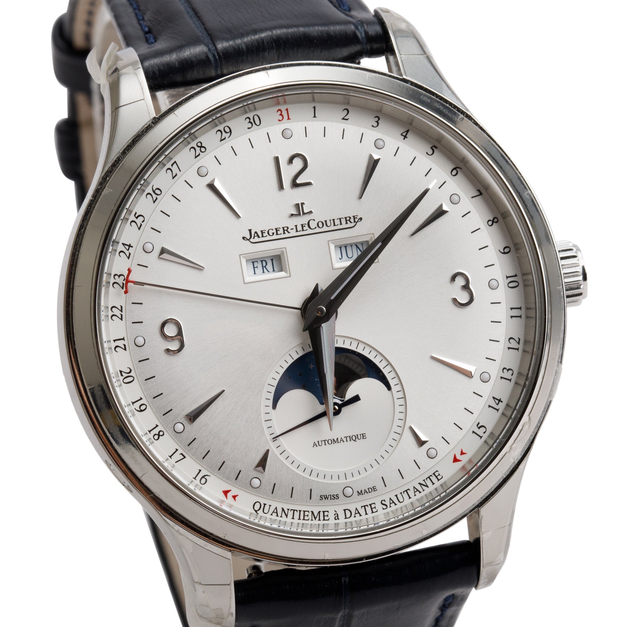 Jaeger LeCoultre 2023 Stainless Steel Master Control Calendar 40 MM Moonphase Automatic Watch w/ Box, Papers & Extra Strap