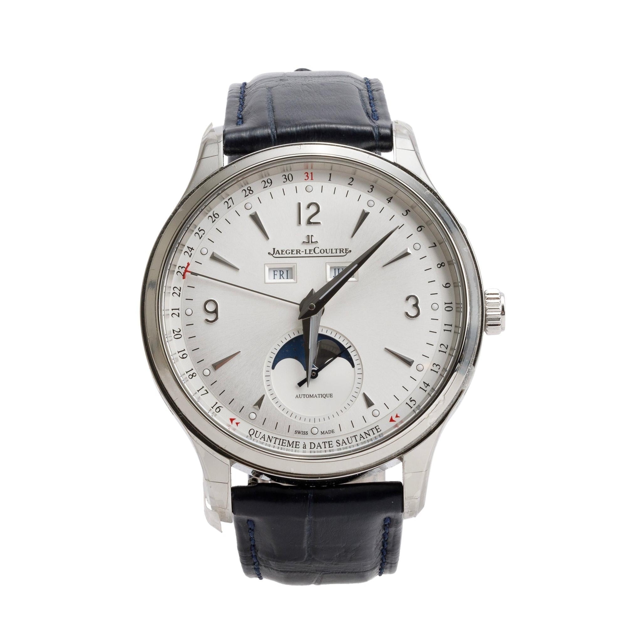 Jaeger LeCoultre 2023 Stainless Steel Master Control Calendar 40 MM Moonphase Automatic Watch w/ Box, Papers & Extra Strap
