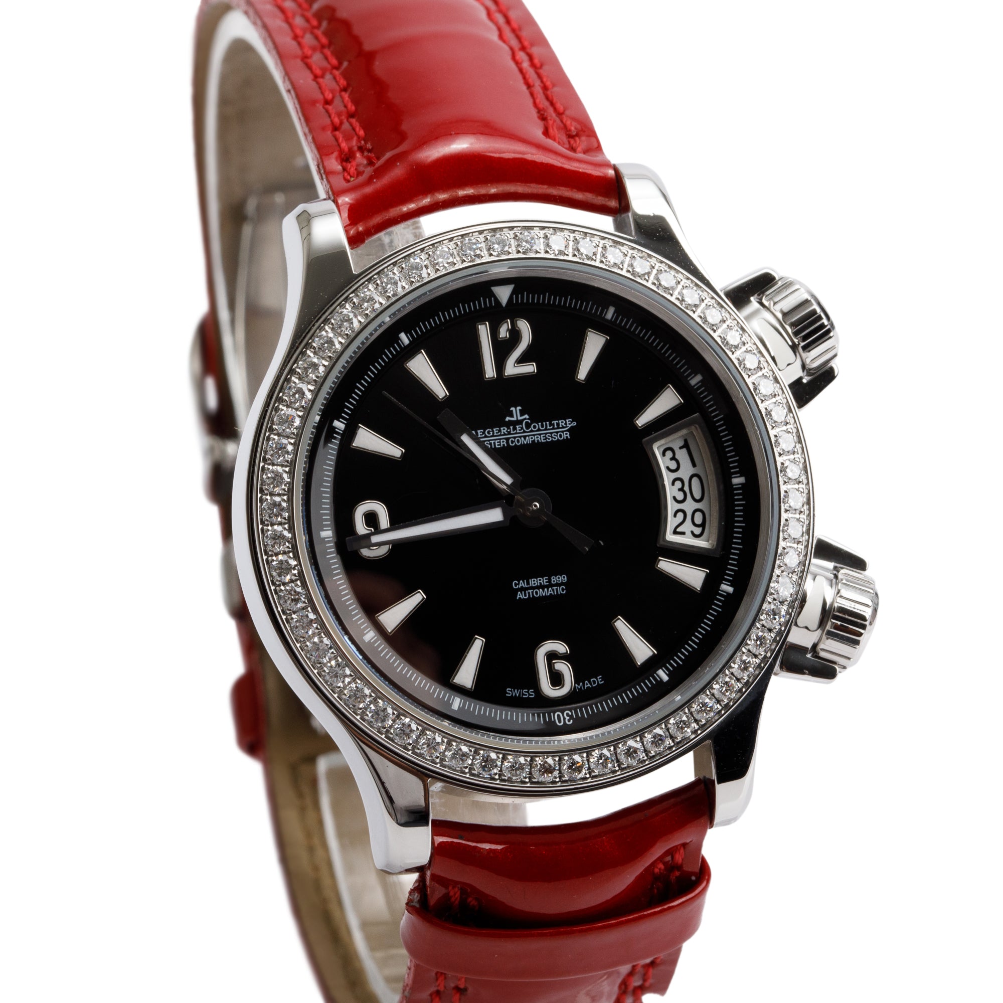 Jaeger LeCoultre Stainless Steel Master Compressor Diamond Bezel 37 MM Automatic Watch