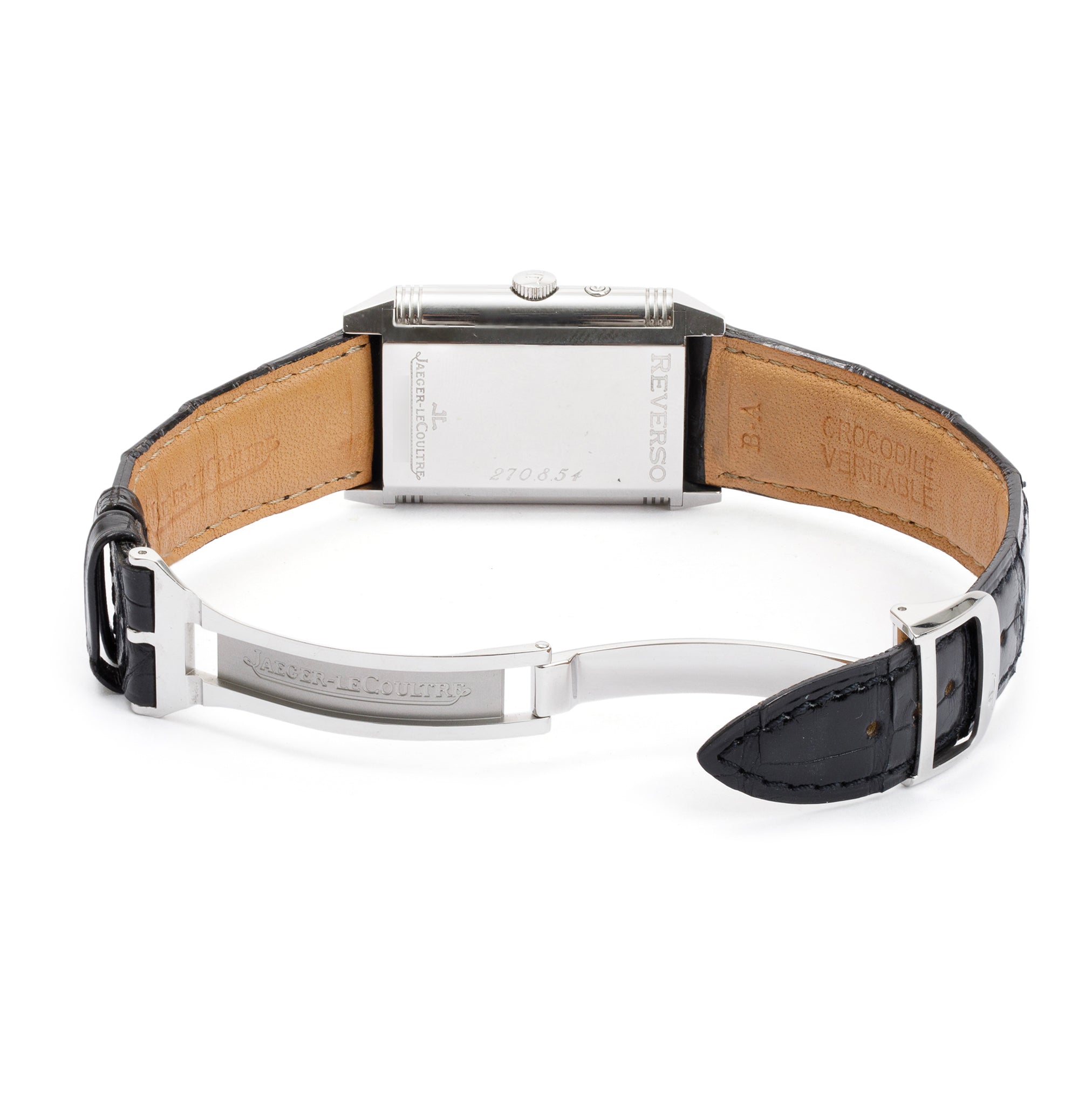 Jaeger LeCoultre Stainless Steel Reverso Duoface Watch w/ Box & Papers