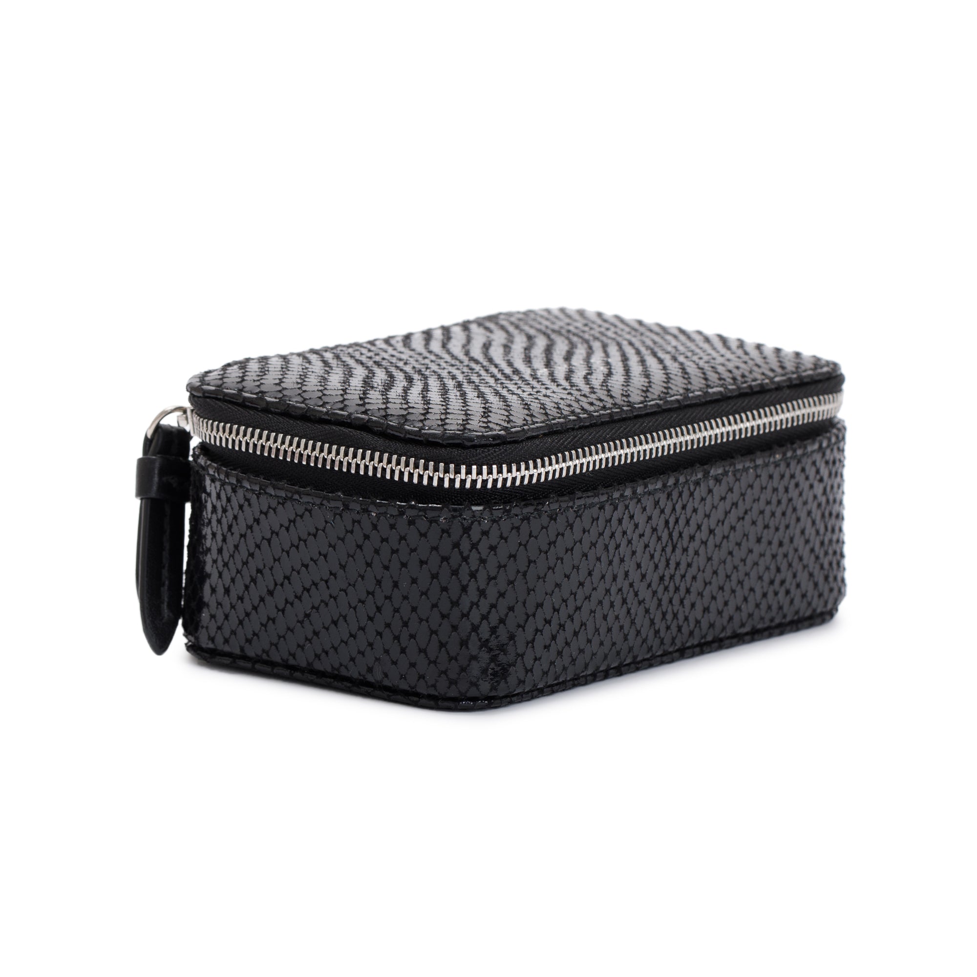 Jimmy Choo Black Python Cosmetic Pouch