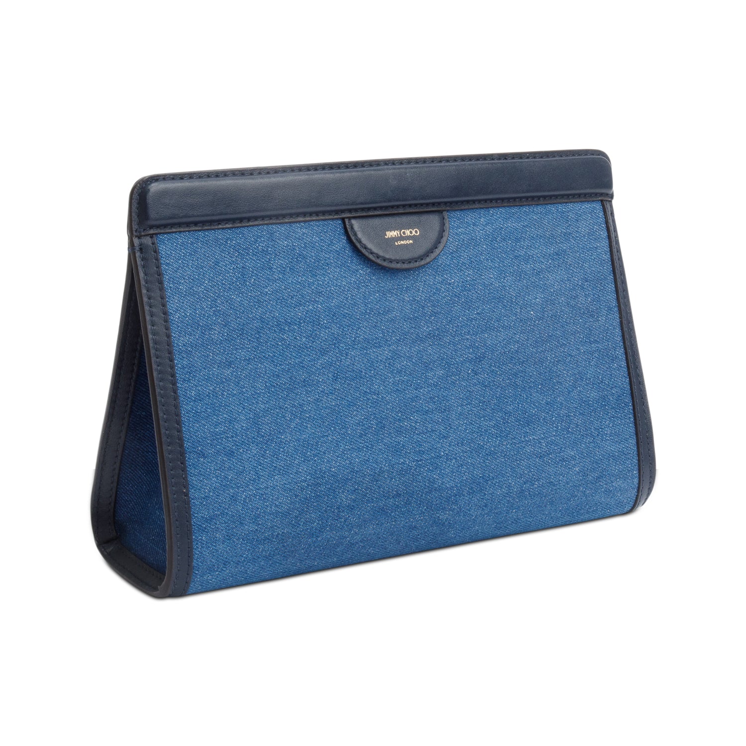 Jimmy Choo Blue Avenue Denim Pouch Clutch w/ Authenticity Card