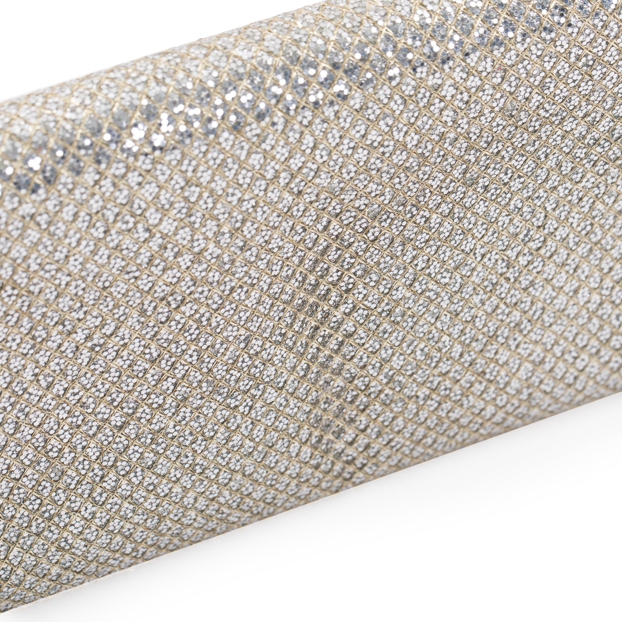 Jimmy Choo Gold/Silver Glitter Riane Chain Clutch