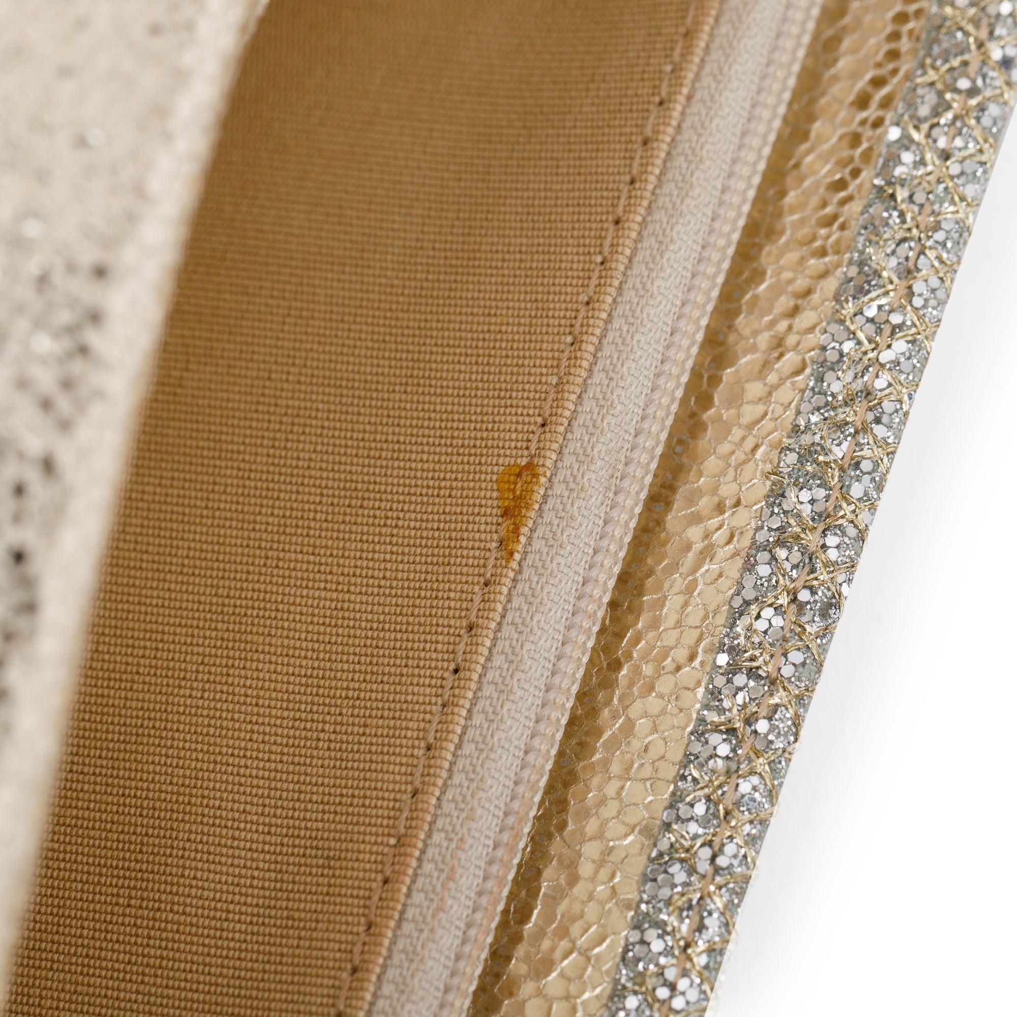 Jimmy Choo Gold/Silver Glitter Riane Chain Clutch